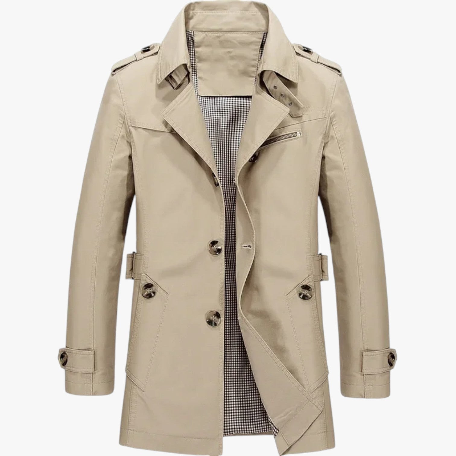 Henry | Giacca lunga da uomo - Stile casual e protezione per la mezza stagione - Cachi - coat men coats Jackets & Coats - Concept Palermo