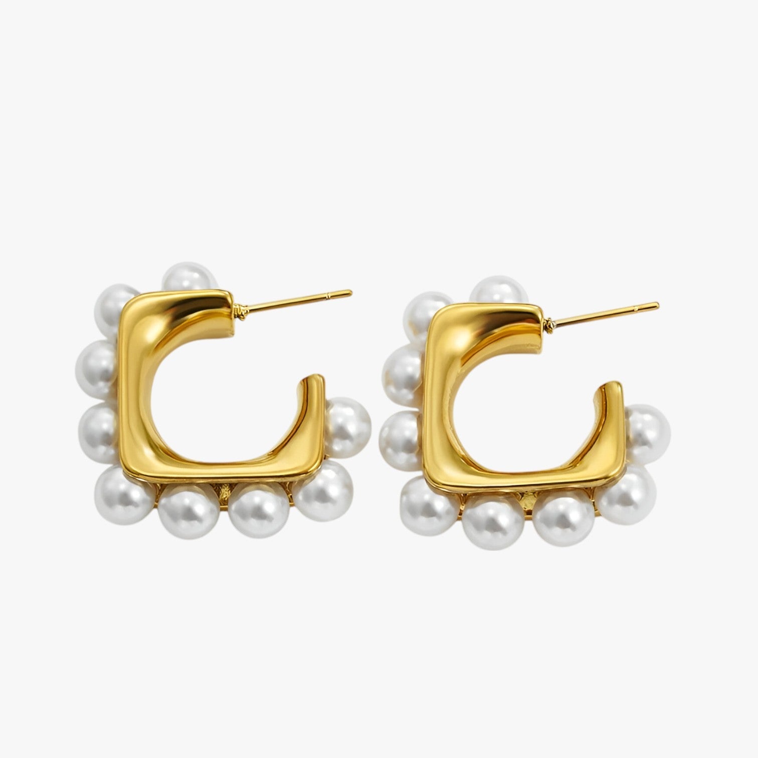 Audrey | Orecchini Chunky Eleganti in Oro con Perle – Ipoallergenici e Stilosi - - Accessories Jewelry EARRINGS - Concept Palermo