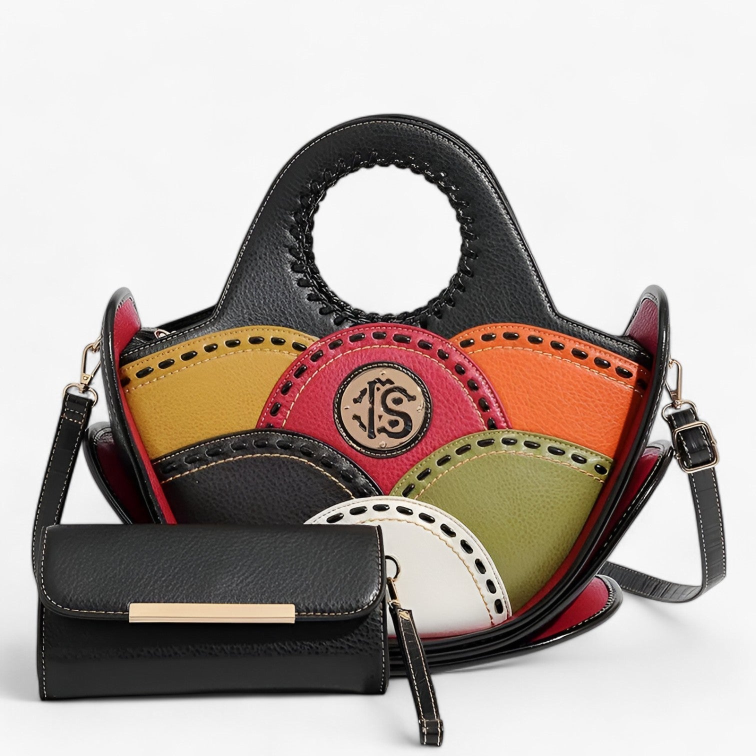 Valeria | Grande Borsa a Spalla in Pelle con Ampi Scomparti - Nero - Shoulder Bags Women's shoulder bag - Concept Palermo