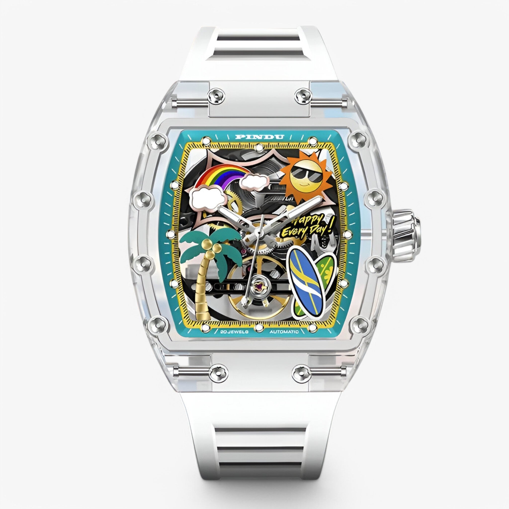 Kian | Orologio Meccanico Estivo Personalizzato - Silicone bianco - watch for men watch for women WATCHES FOR MEN - Concept Palermo