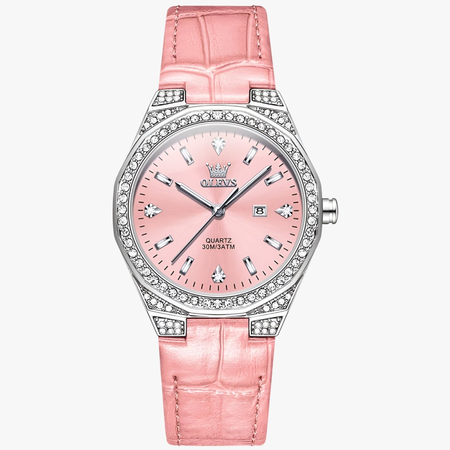 Autumn | Elegante orologio impermeabile con cinturino in pelle - Rosa - female watch ladies watch watch watch for women watches - Concept Palermo