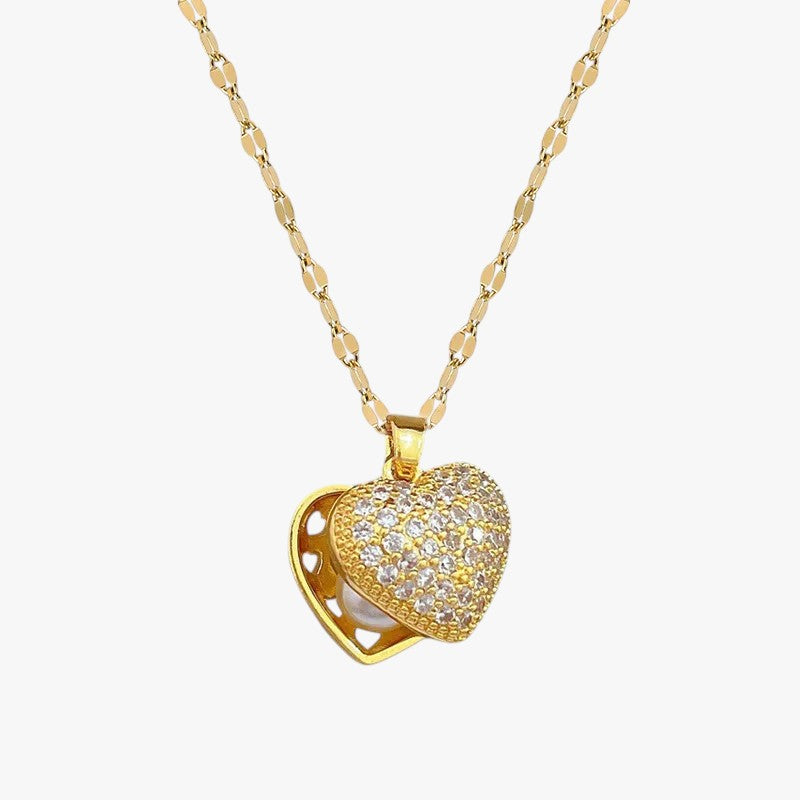 Aya | Elegante collana di perle a forma di cuore - - elegant womens necklaces necklace NECKLACES Necklaces for Women - Concept Palermo