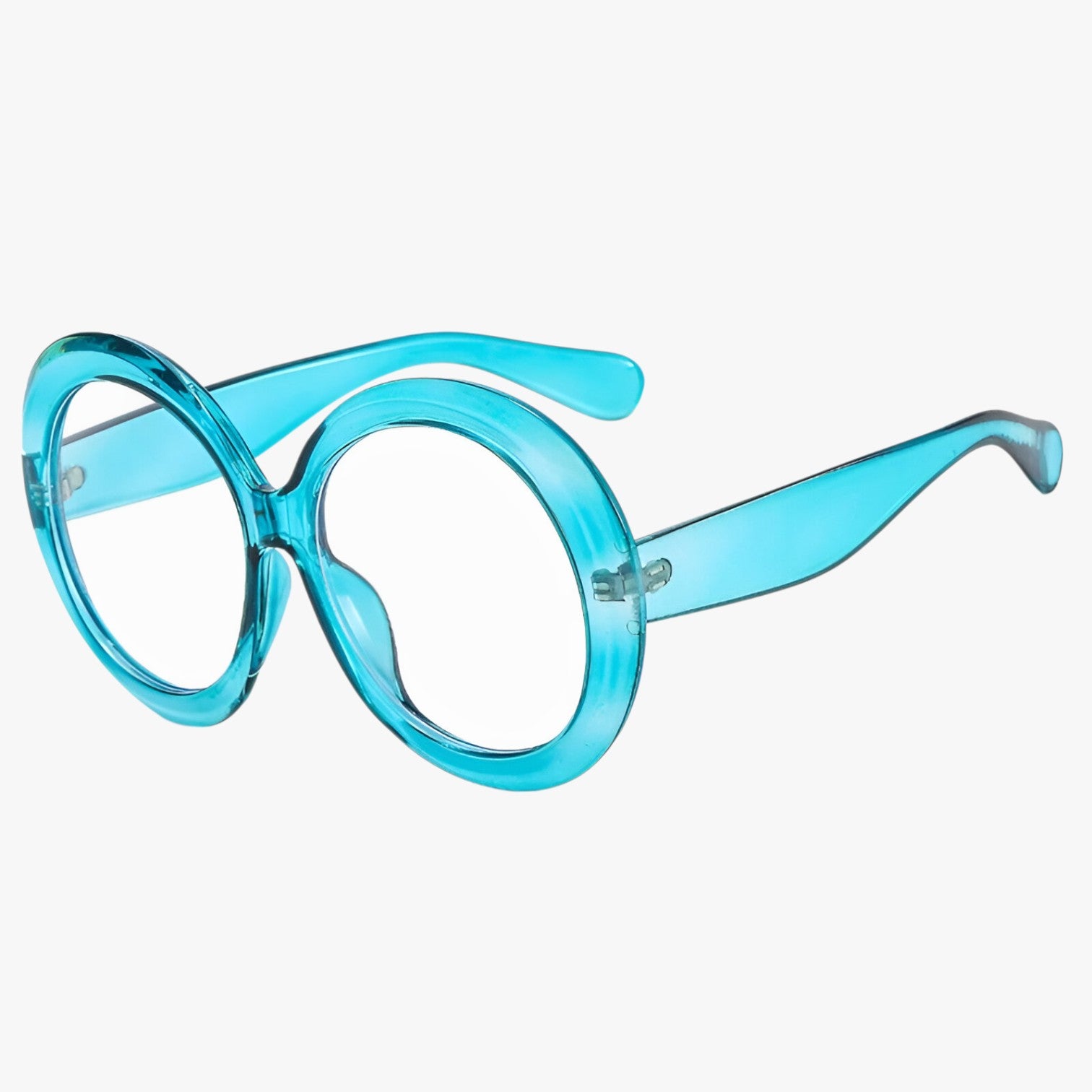 Daphne | Occhiali da sole rotondi oversize di lusso - C7 Blu Trasparente Come nella foto - Fashion Sunglasses Round Sun Glasses sun glasses Sunglasses - Concept Palermo