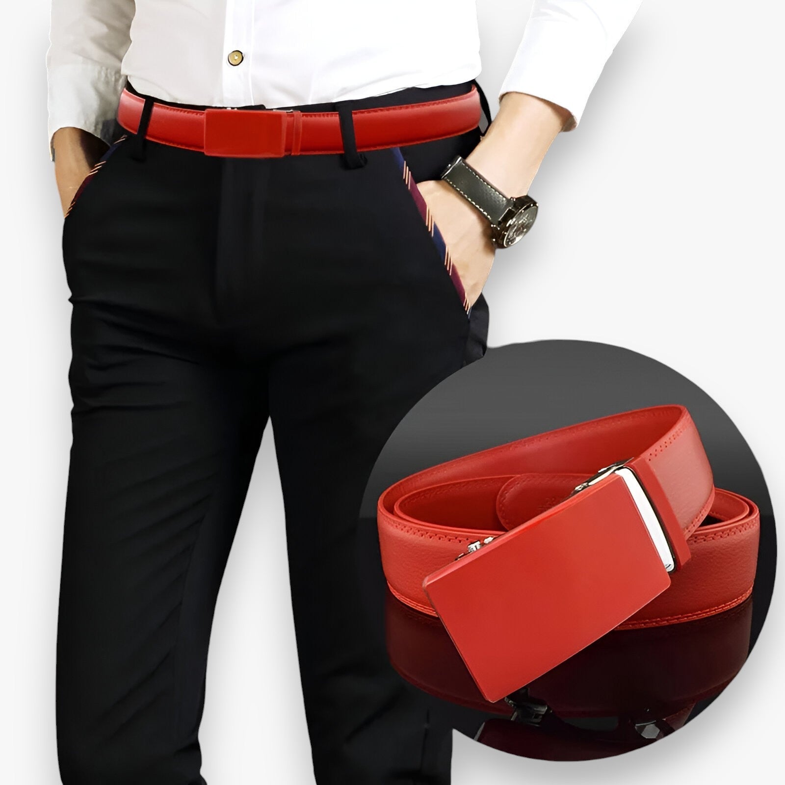 Colton | Lussuosa Cintura Bianca da Designer – Elegante e Sostenibile - - belts mens accessory Mens belt - Concept Palermo