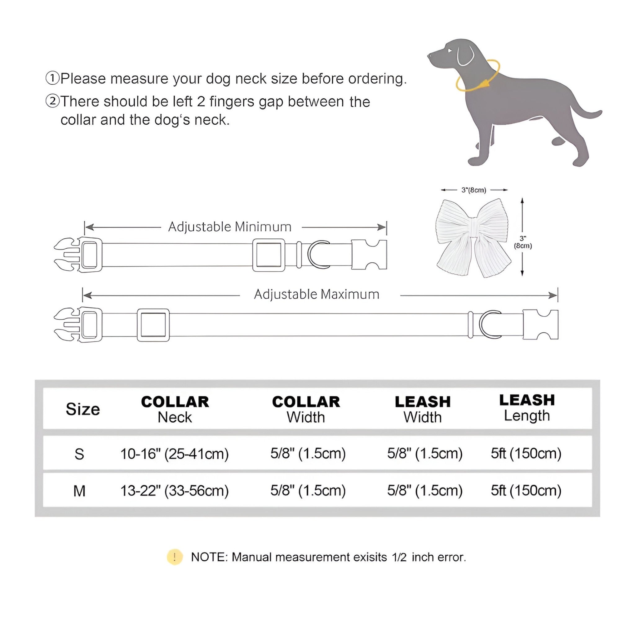 Luna | Set Collare e Guinzaglio Rosa Chiaro per Cani Piccoli e Medi - - - Concept Palermo