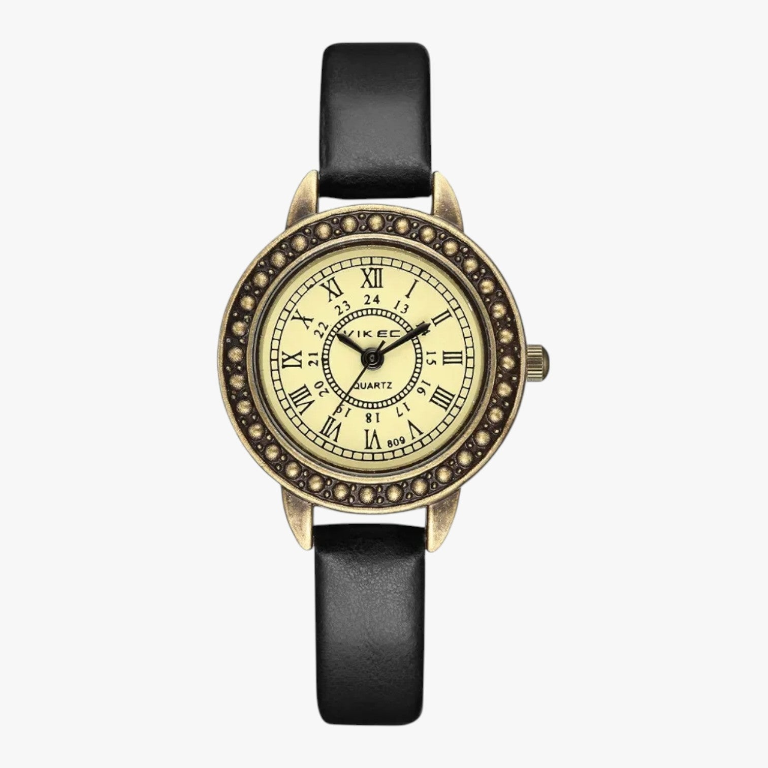 Laurel | Orologio vintage in pelle con quadrante romano - nero - female watch ladies watch watch watch for women watches - Concept Palermo