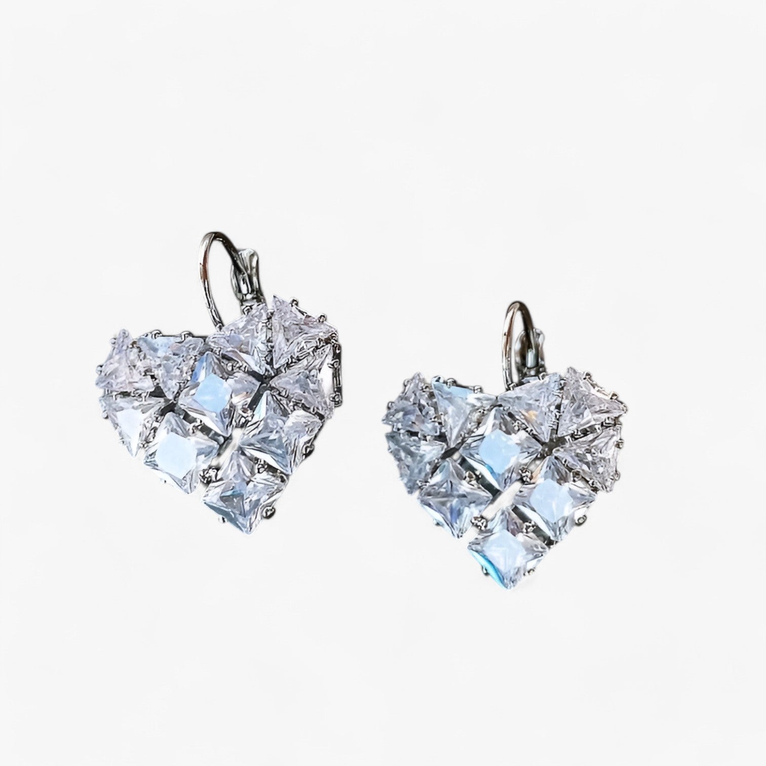 Amélie | Orecchini a forma di cuore di lusso francese con zirconia - argento - Accessories Jewelry EARRINGS - Concept Palermo