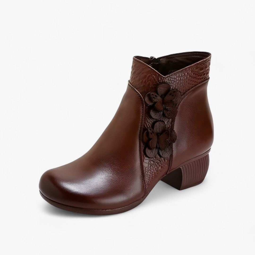 Greta | Stivaletti retrò in vera pelle con tacco ottico - Marrone - BOOTS Boots & Shoes - Concept Palermo