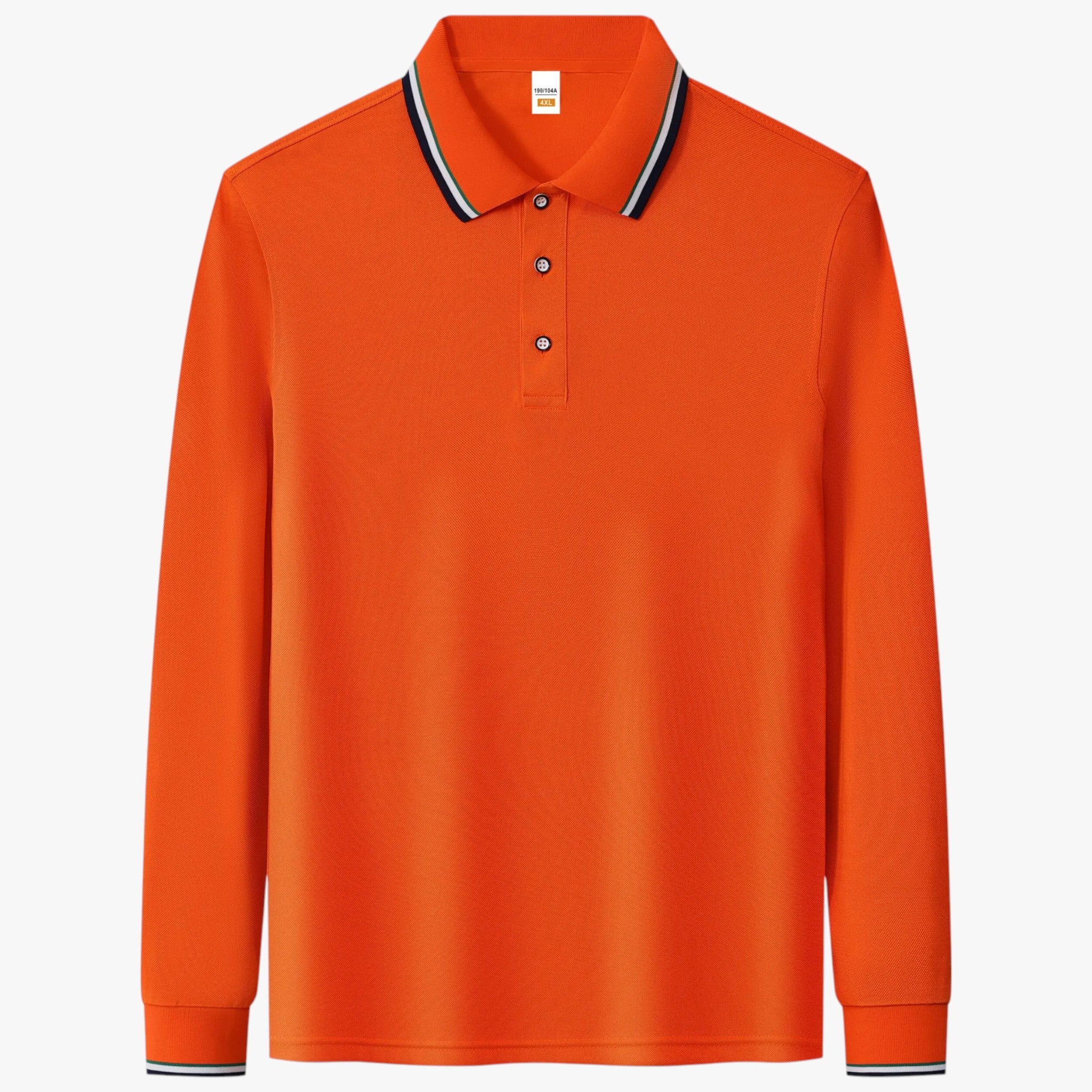 Lenard | Maglietta Polo da Uomo a Maniche Lunghe - Arancione - - Concept Palermo