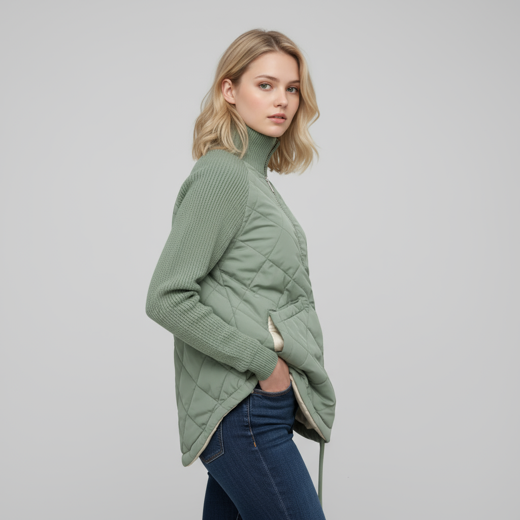 Yulia | Giacca Piumino Leggera da Donna - - abbigliamento donna giacca comoda giacca elegante giacca estiva donna giacca leggera giacca multifunzionale giacca patchwork giacca piumino outerwear femminile piumino donna - Concept Palermo