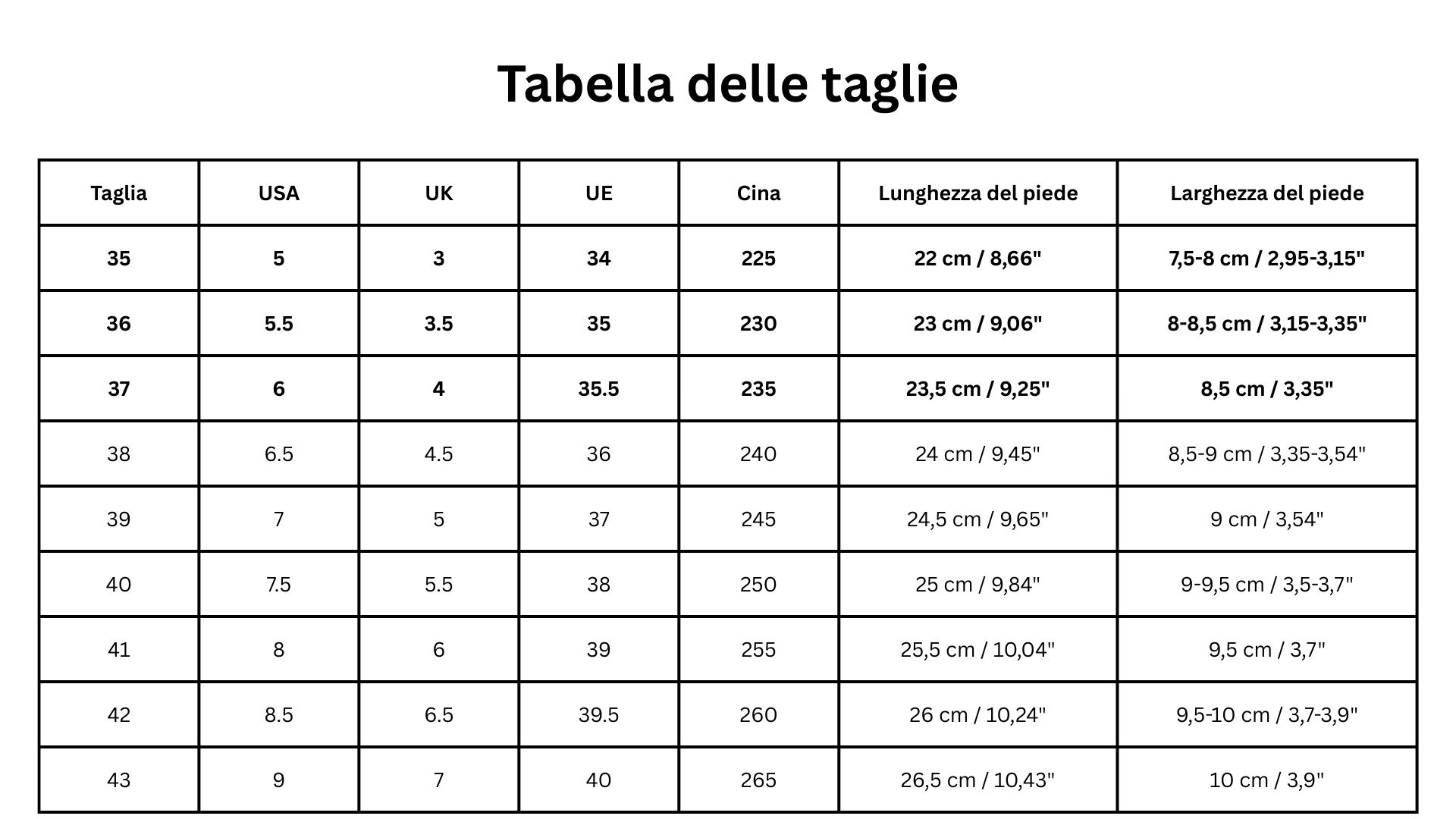 Size Guide