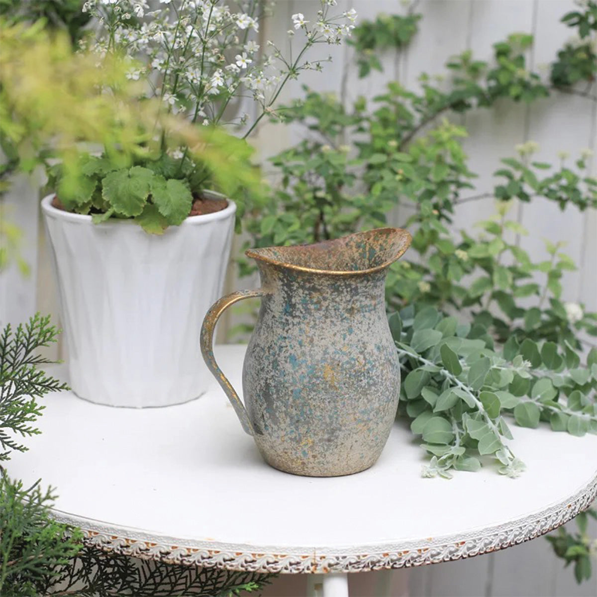 Elegante Vasi Vintage Galvanizzati | Decorazione Stile per la Tua Casa - - Decor Flowerpots Vases - Concept Palermo