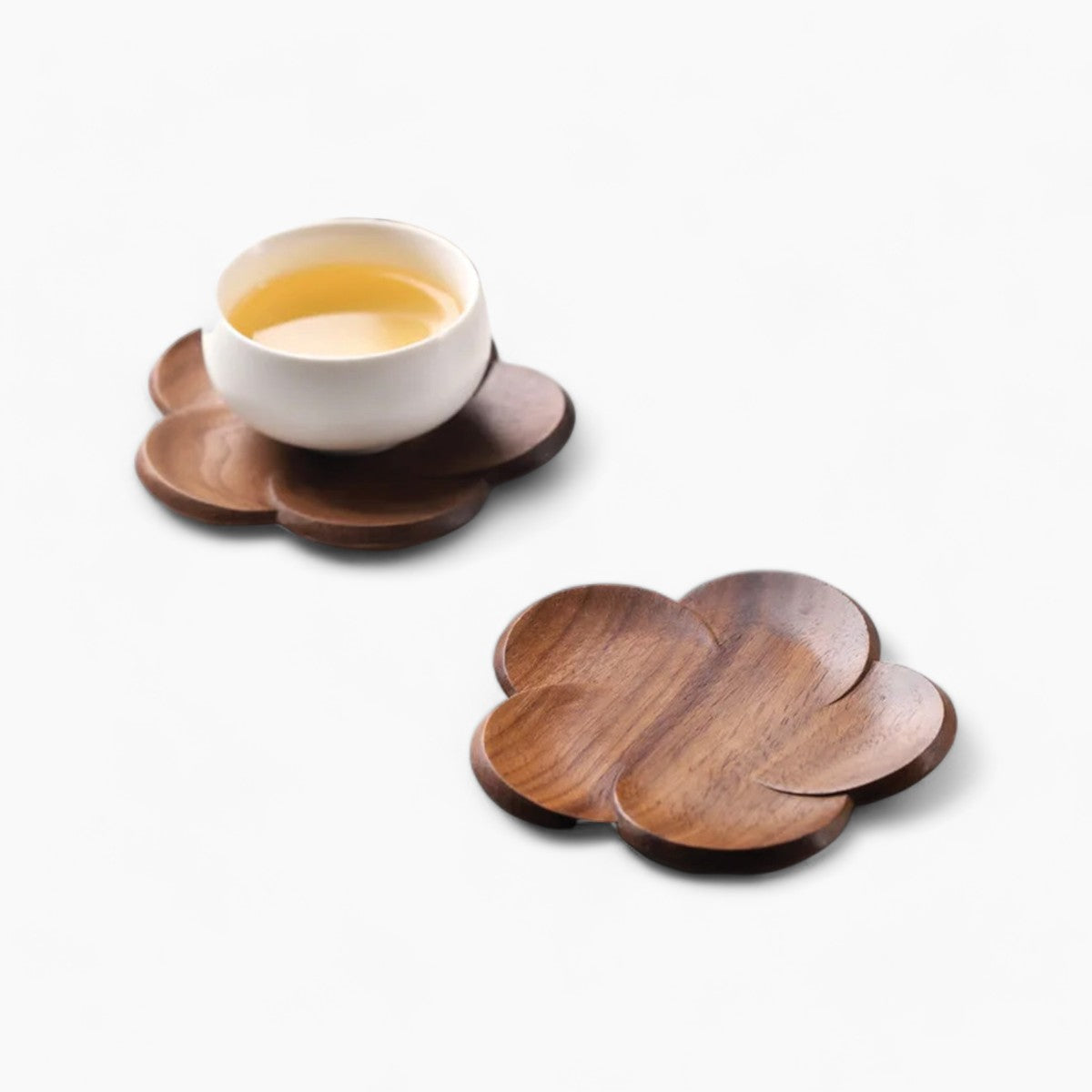 Set di Sottobicchieri Bloom in Noce Elegante | Sottobicchieri Sofisticati per Trasformare la Tua Imbandigione - - Decor Kitchen Tableware - Concept Palermo