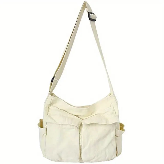 JOSEPHINA - Borsa a tracolla vintage in tela per donna - Bianco - Bags handbags Shoulder Bags women bags - Concept Palermo