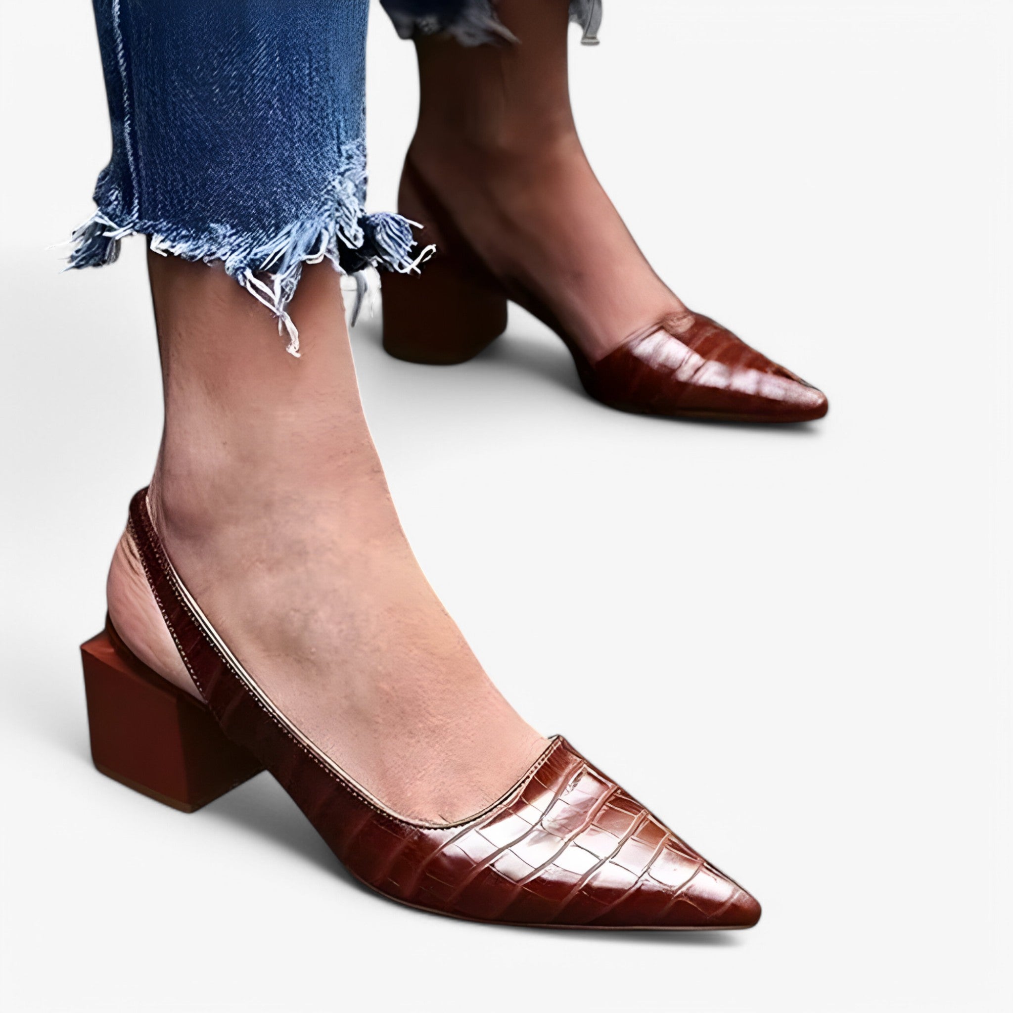 Amber | Décolleté con cinturino - Marrone scuro - Dames pumps Damesmode Damessandalen damesschoenen Verkoop - Concept Palermo