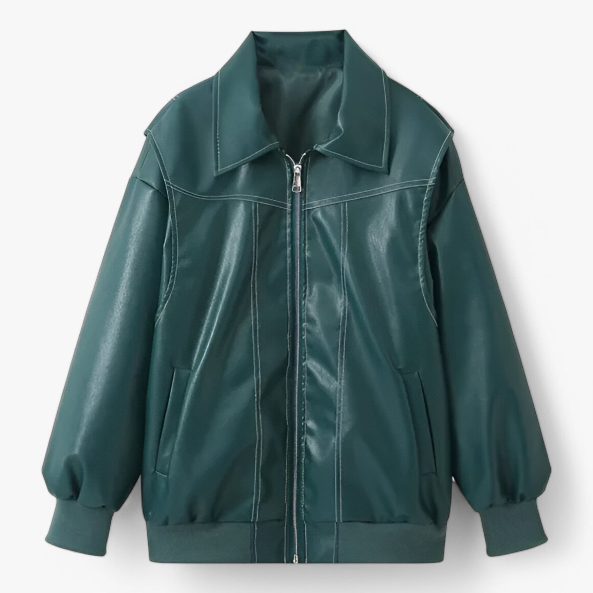 Fiore - Giacca Chic da donna in similpelle - Verde - - Concept Palermo