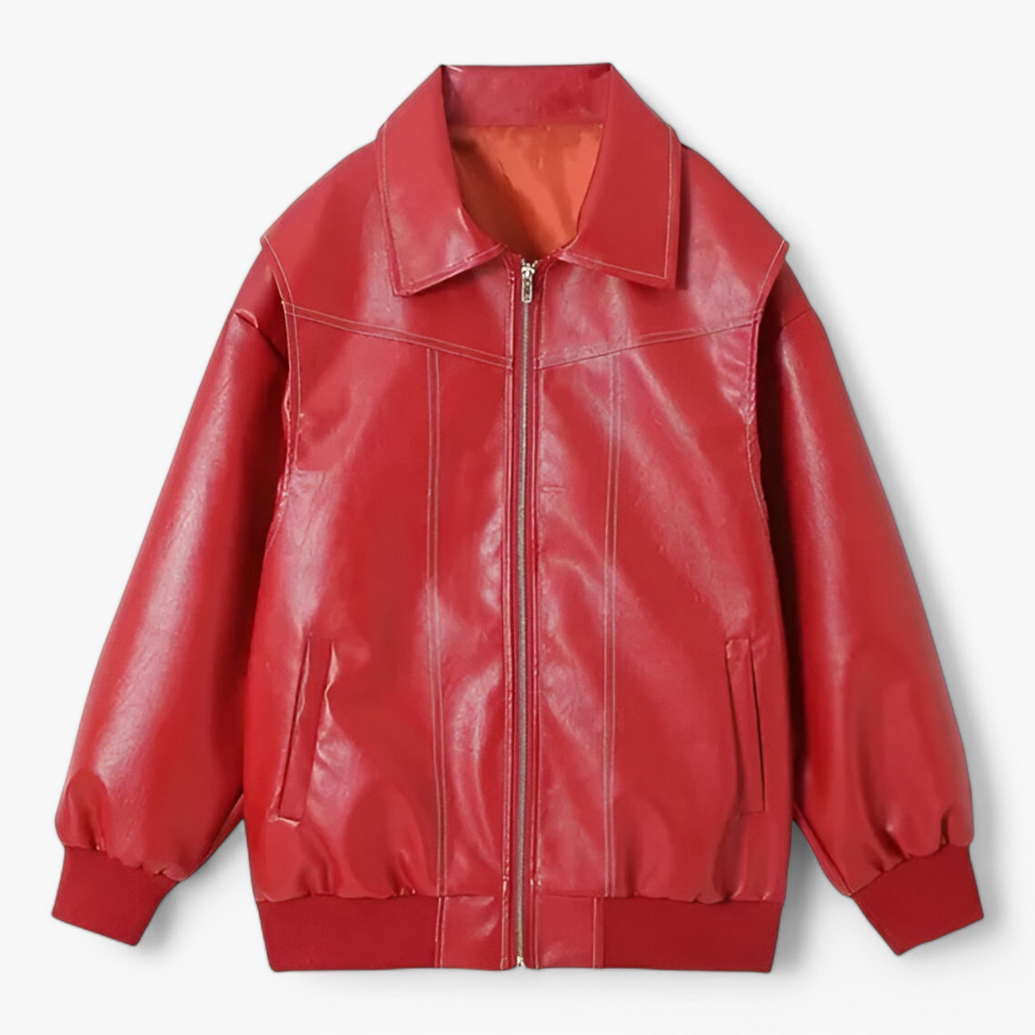 Fiore - Giacca Chic da donna in similpelle - rosso - - Concept Palermo