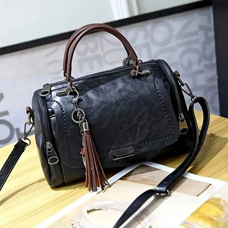 PAULIEN - Borsa a tracolla con frange per donne: grande capacità, design alla moda - nero - Bags handbags Shoulder Bags women bags - Concept Palermo