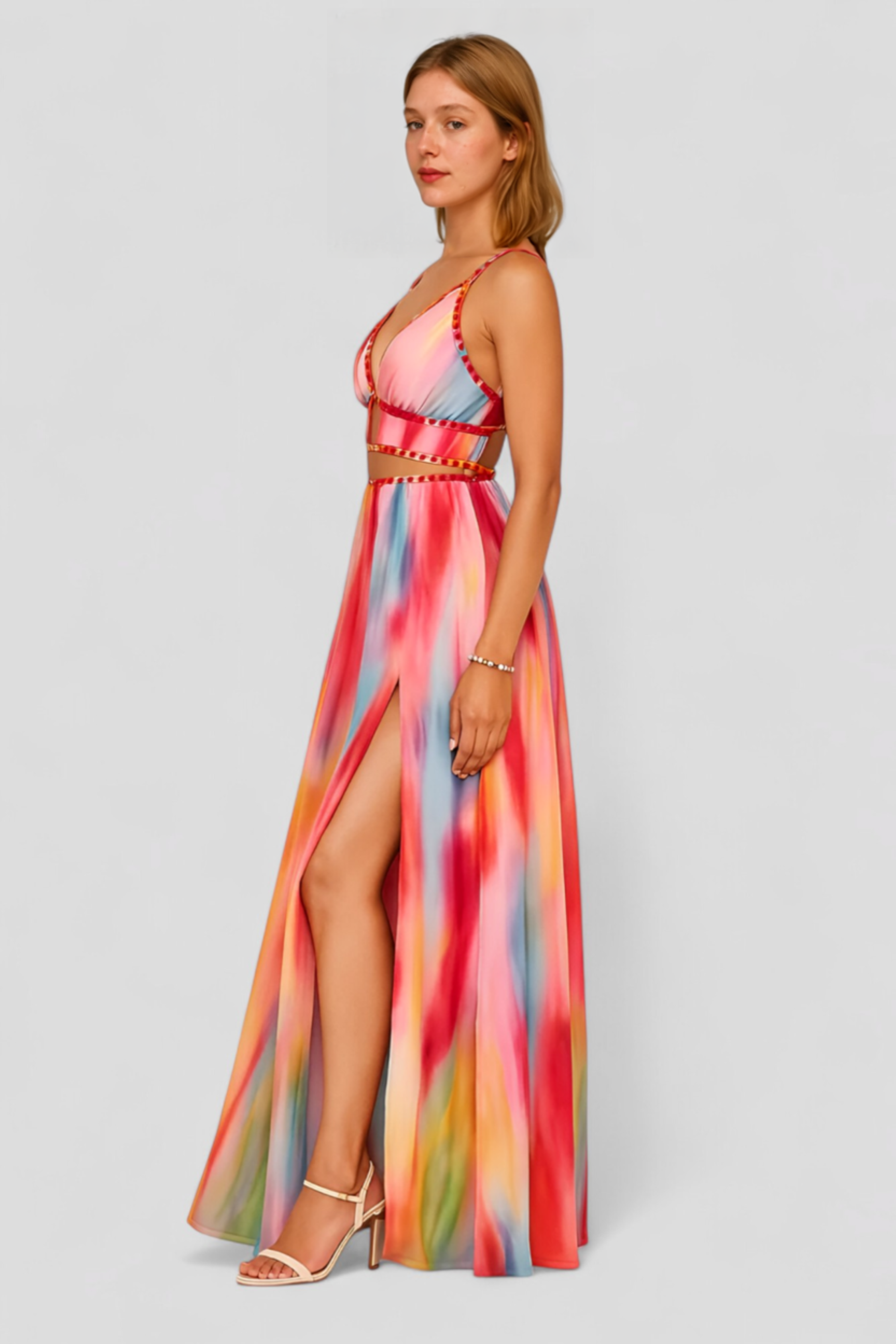 Fia | Abito Donna Elegante Maxi - - abito elegante abito maxi chiffon leggero design unico moda femminile occasioni estive senza maniche stacca la figura stile estivo vestibilità slim vestito da spiaggia vestito fluido - Concept Palermo