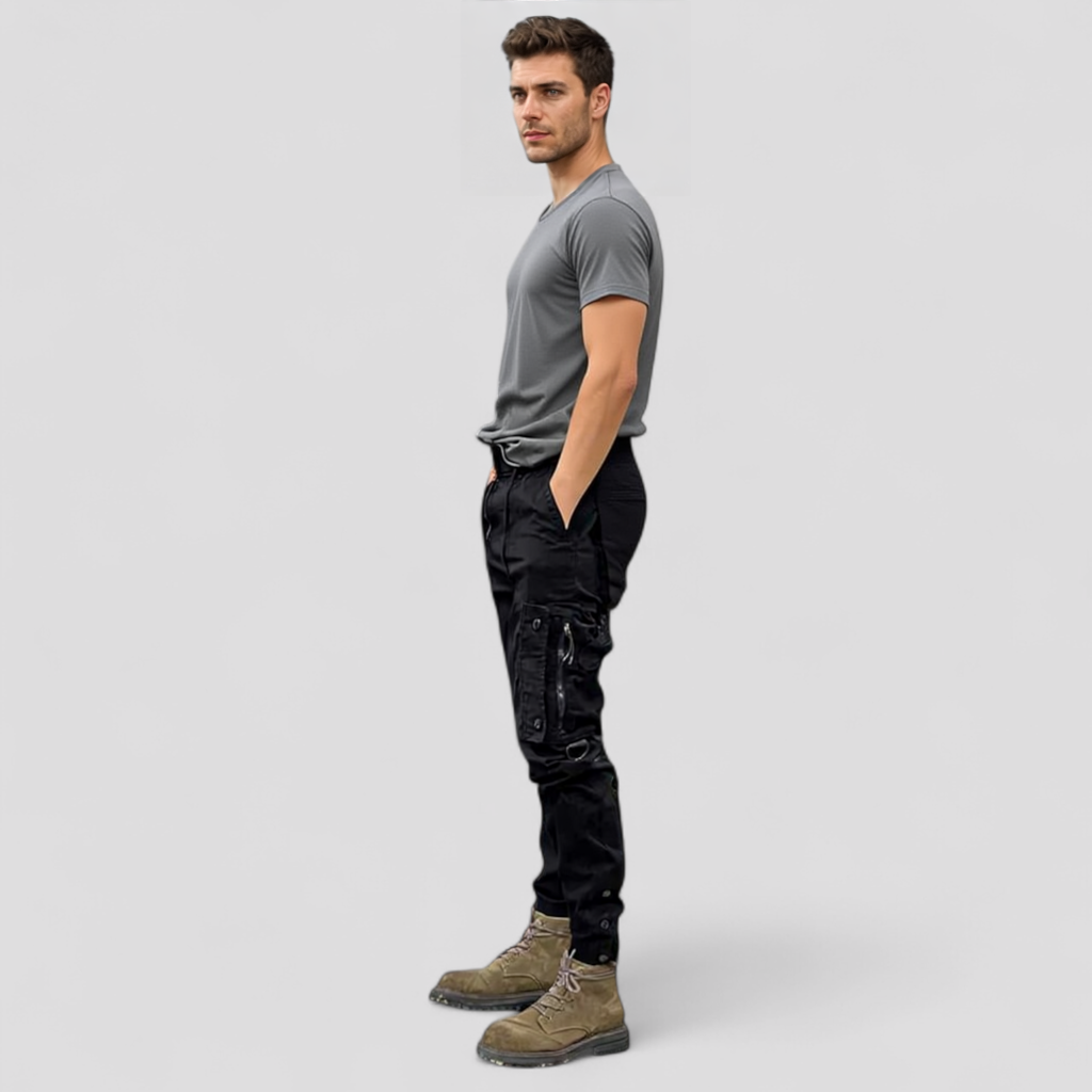 Jeno | Pantaloni Cargo Uomo Con Tasche Laterali - - abbigliamento attivo pantaloni al lavoro pantaloni cargo pantaloni comodità pantaloni eleganti pantaloni funzionali pantaloni outdoor pantaloni resistenti pantaloni versatili stile urbano - Concept Palermo