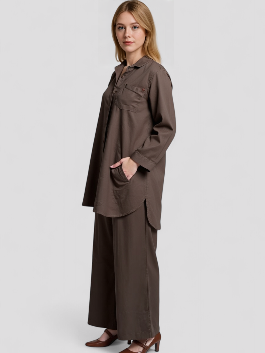 Gaile | Completi Donna Eleganti in Lino - - abbigliamento comfort abbigliamento elegante blusa in lino moda sostenibile pantaloni larghi set di lino stile casual stile formale tessuto traspirante vestibilità leggera - Concept Palermo