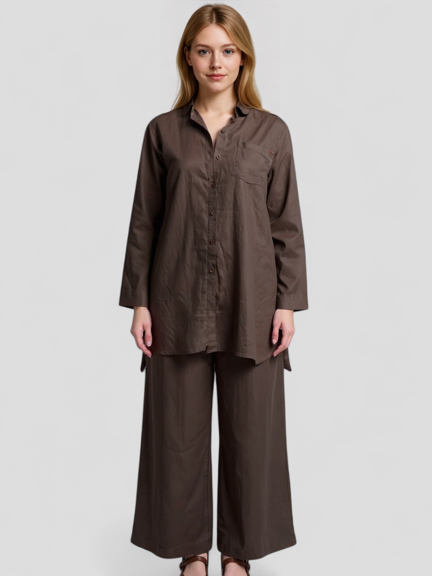 Gaile | Completi Donna Eleganti in Lino - - abbigliamento comfort abbigliamento elegante blusa in lino moda sostenibile pantaloni larghi set di lino stile casual stile formale tessuto traspirante vestibilità leggera - Concept Palermo