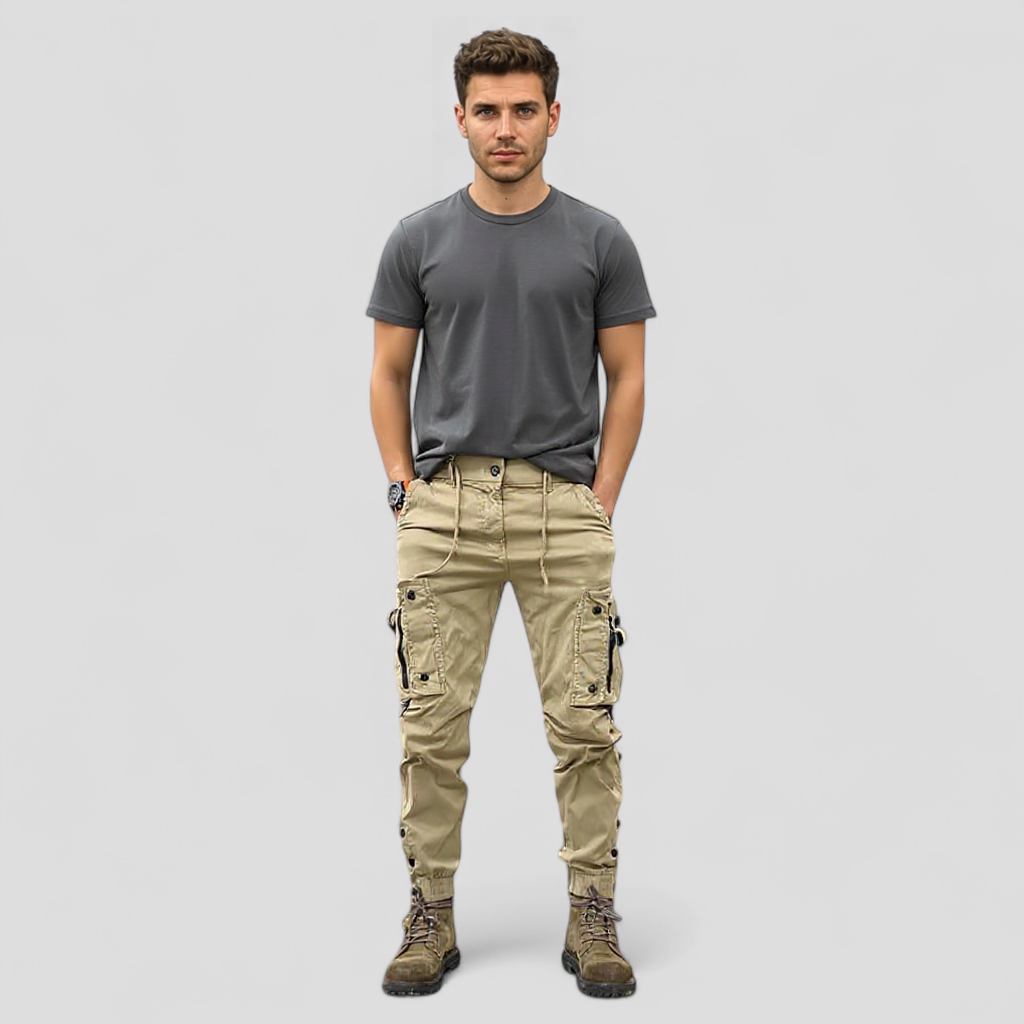 Jeno | Pantaloni Cargo Uomo Con Tasche Laterali - - abbigliamento attivo pantaloni al lavoro pantaloni cargo pantaloni comodità pantaloni eleganti pantaloni funzionali pantaloni outdoor pantaloni resistenti pantaloni versatili stile urbano - Concept Palermo