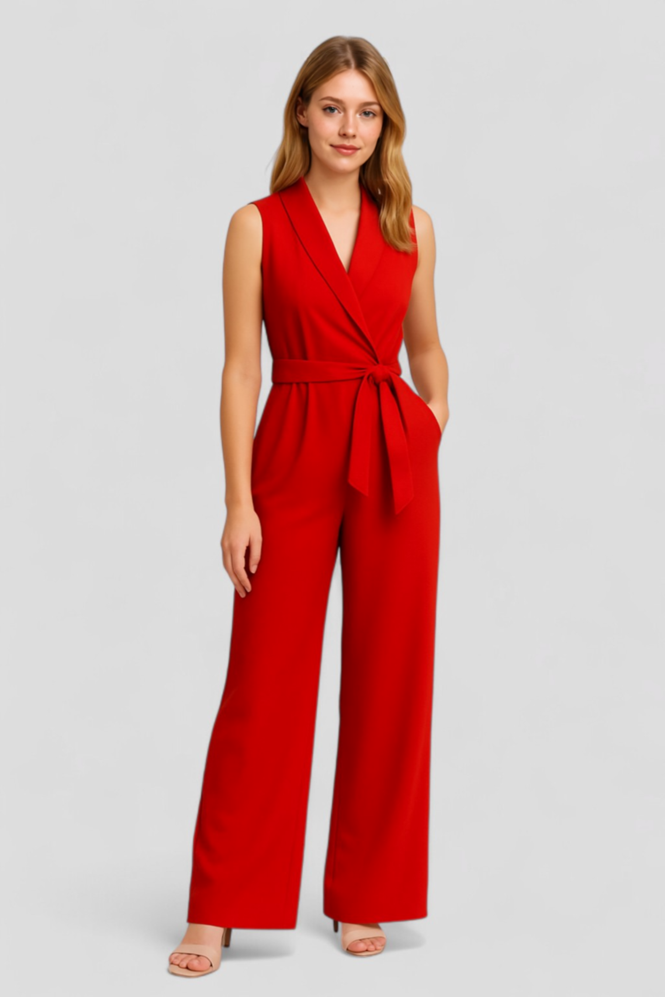 Aela | Salopette Donna Elegante Senza Maniche V-Neck - - abbigliamento elegante fashion primavera jumpsuit premium moda donna outfit casual salopette elegante salopette femminile salopette senza maniche salopette V-Neck vestiti per eventi - Concept Palermo