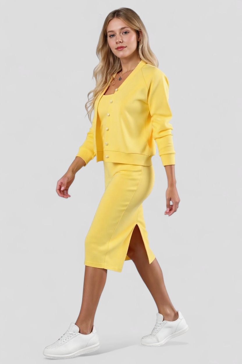 Acadia | Abito Midi Elegante con Cardigan Abbinato - - abbigliamento casual abito midi abito versatile cardigan elegante moda femminile outfit formale stile comodo tessuto di alta qualità - Concept Palermo