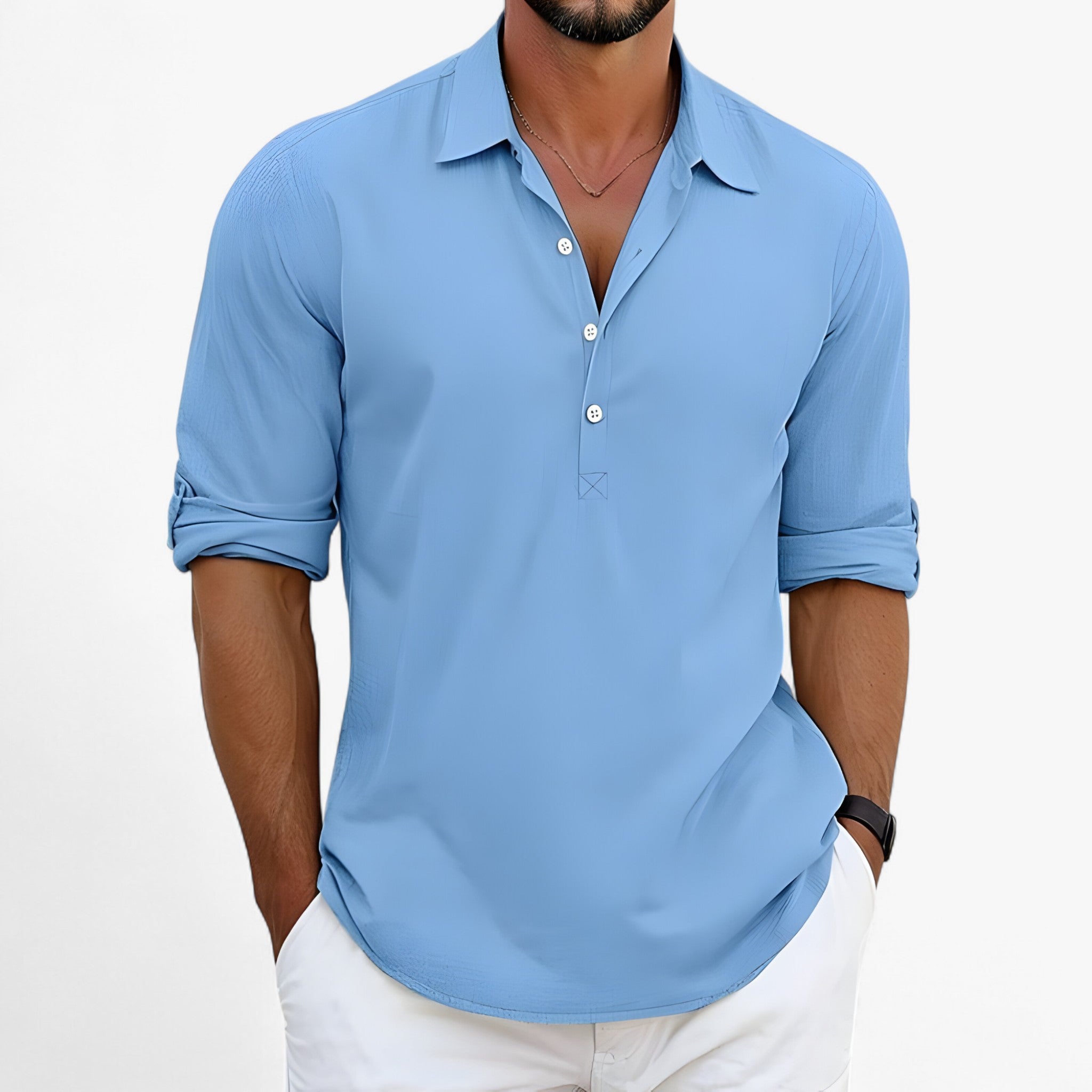 Luca - Camicia estiva - Blu - men's summer outfit Shirts und Polos Summer - Concept Palermo