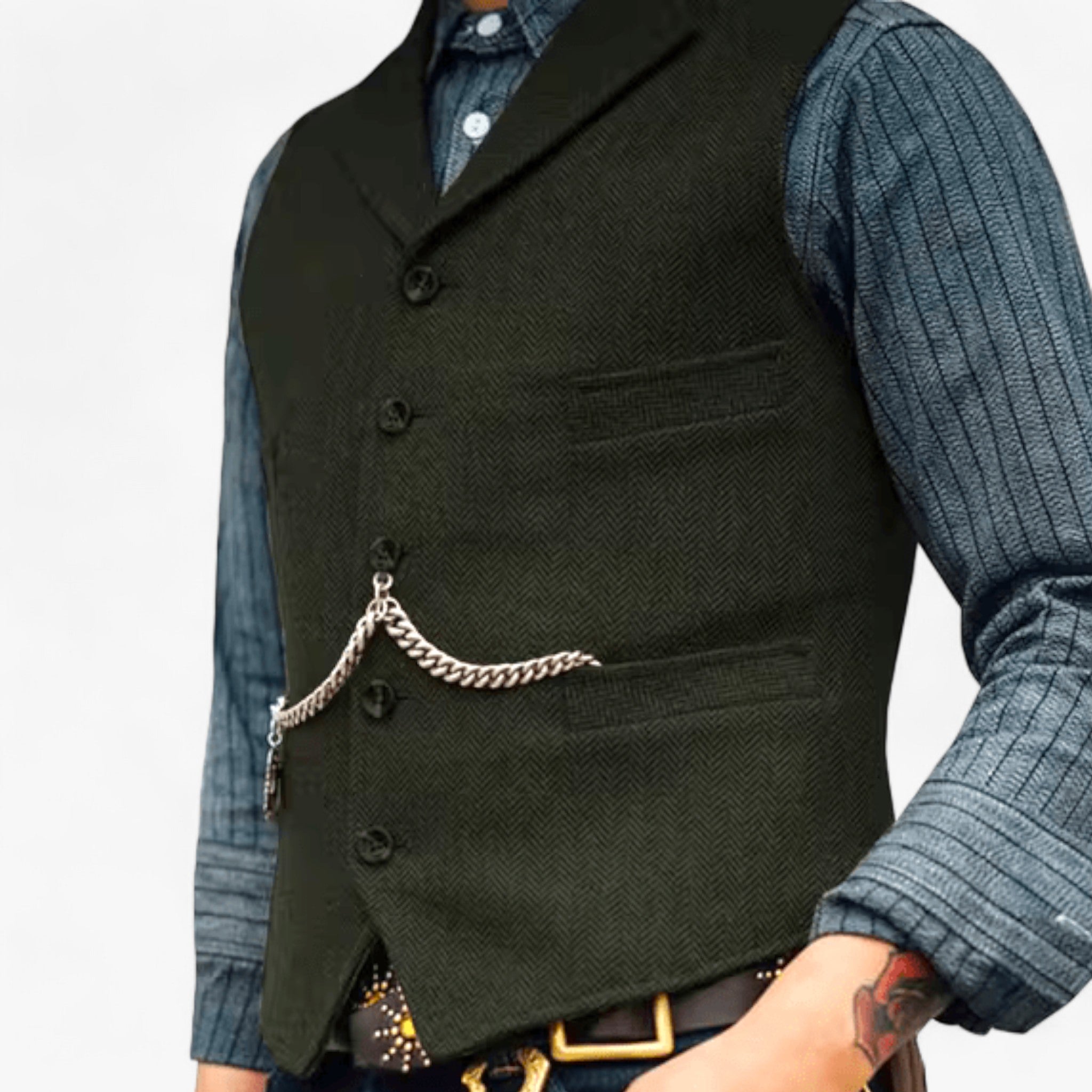 Henry | Gilet business in ottone - Eleganza senza tempo - Verde militare - - Concept Palermo