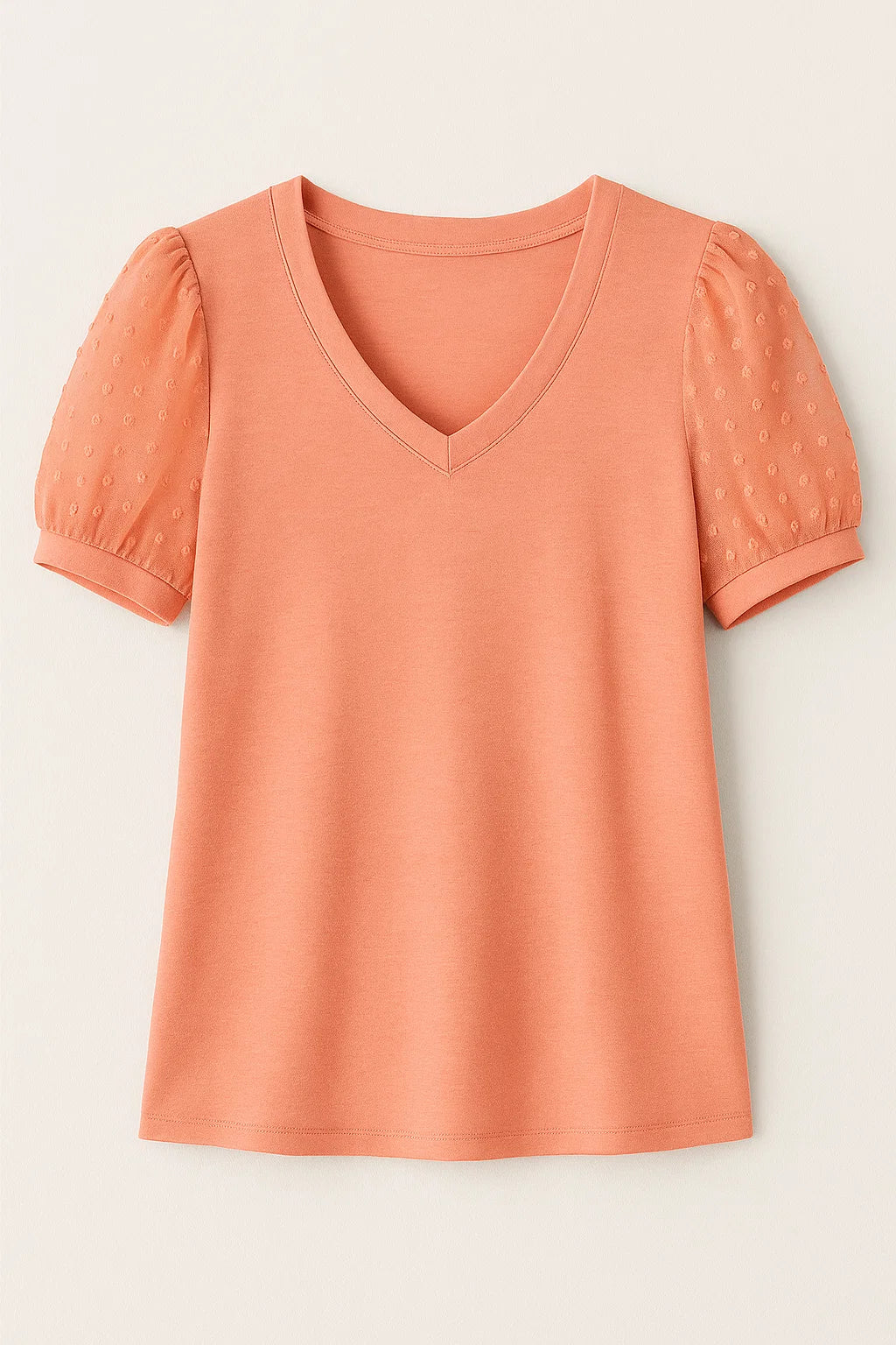 Janne – T-shirt elegante a maniche a sbuffo e scollo a V - Rosa - puff sleeves T-shirts v-neck tshirt - Concept Palermo