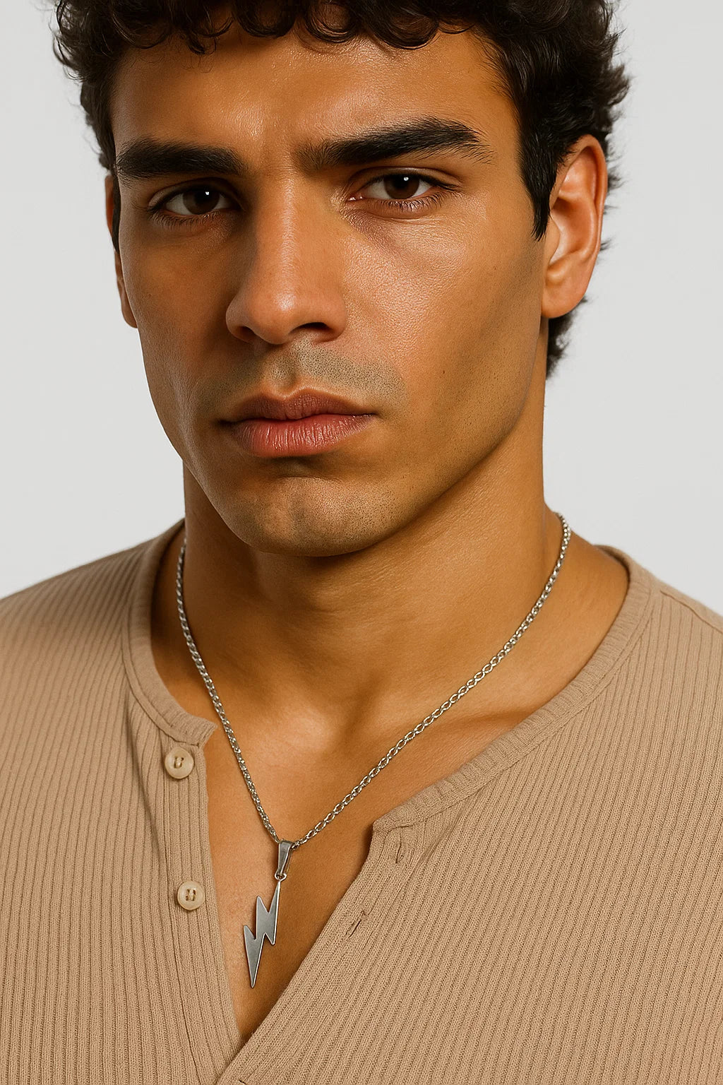 Collana Blitz in acciaio titanico - Gioiello elegante e moderno per uomini - Argento 55 - necklace for men NECKLACES necklaces for men - Concept Palermo