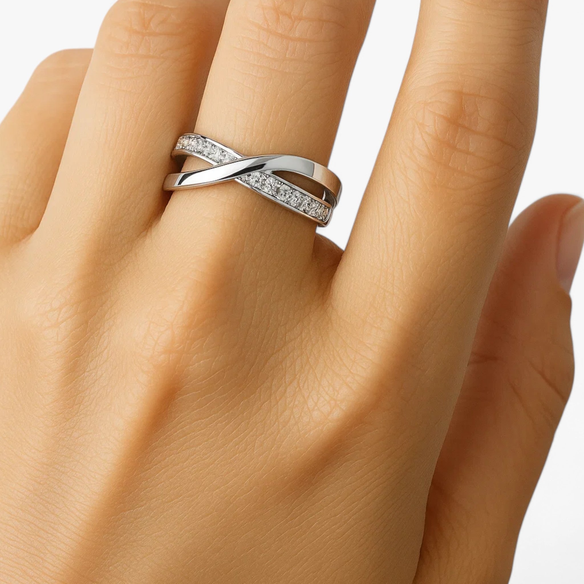 XENIA | Anello incrociato bicolore - Stile alla moda - - gift Gifts for women Rings Women womens fashion womens ring - Concept Palermo