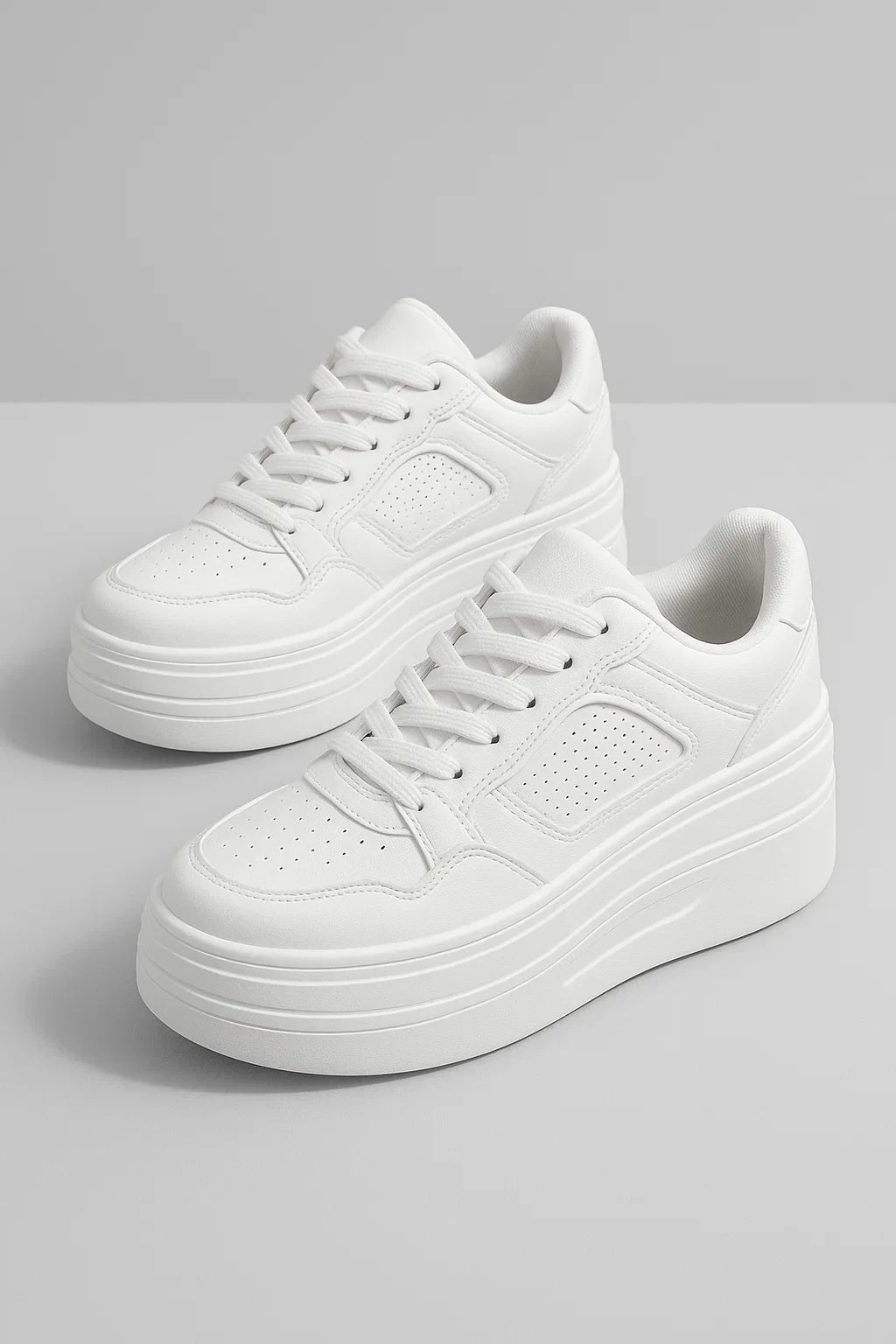 Emily | Sneakers Donna Bianche Sneakers a Forma Piatta in Materiale Sintetico - 40 - sneakers white shoes white sneakers - Concept Palermo