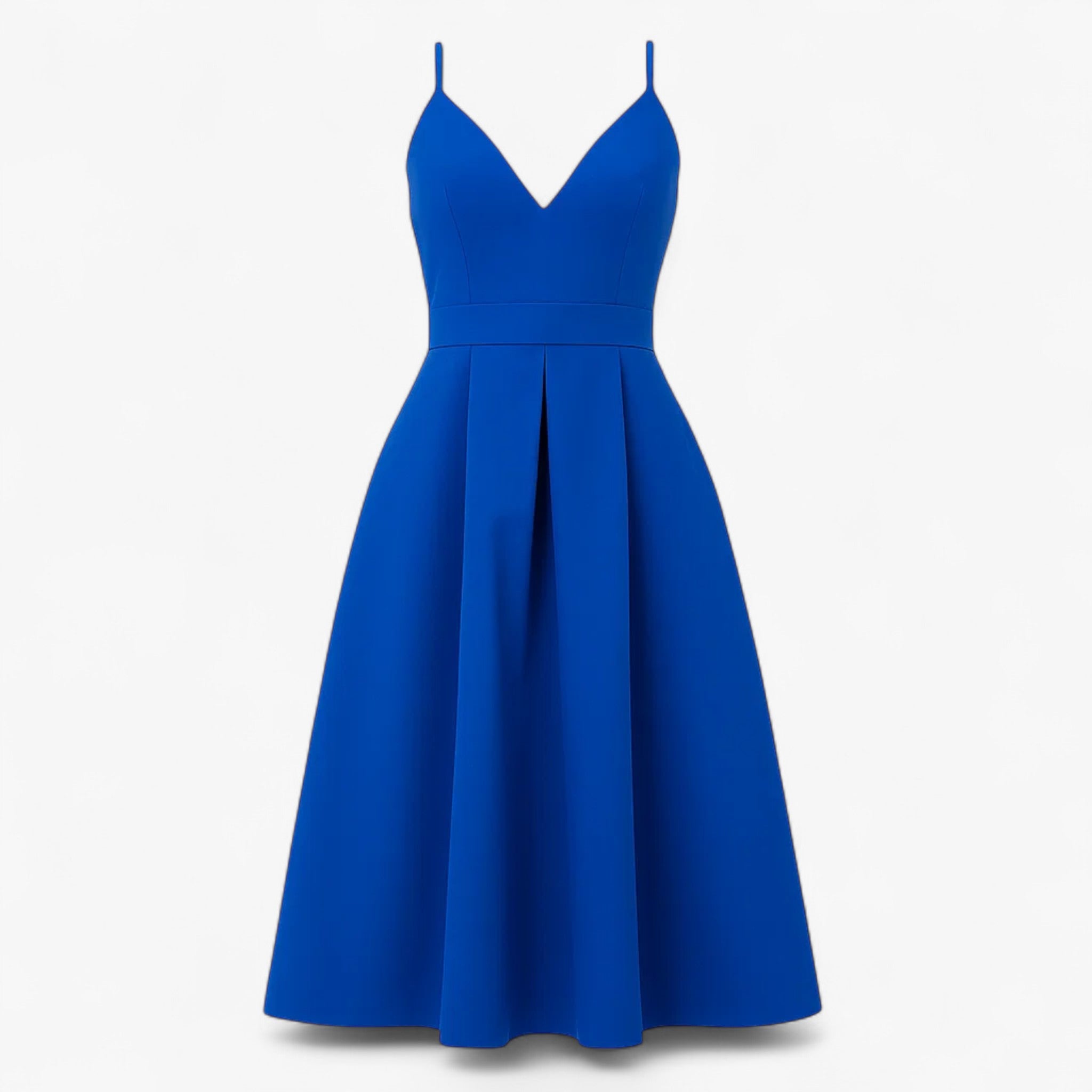 Camellia | Abito Lungo Elegante con Scollo a V - Blu Royal - abito con spacco abito in raso abito lungo abito scollo a V abito senza maniche abito sexy elegante abito fashion abito donna vestito da cerimonia vestito per occasioni speciali - Concept Palermo