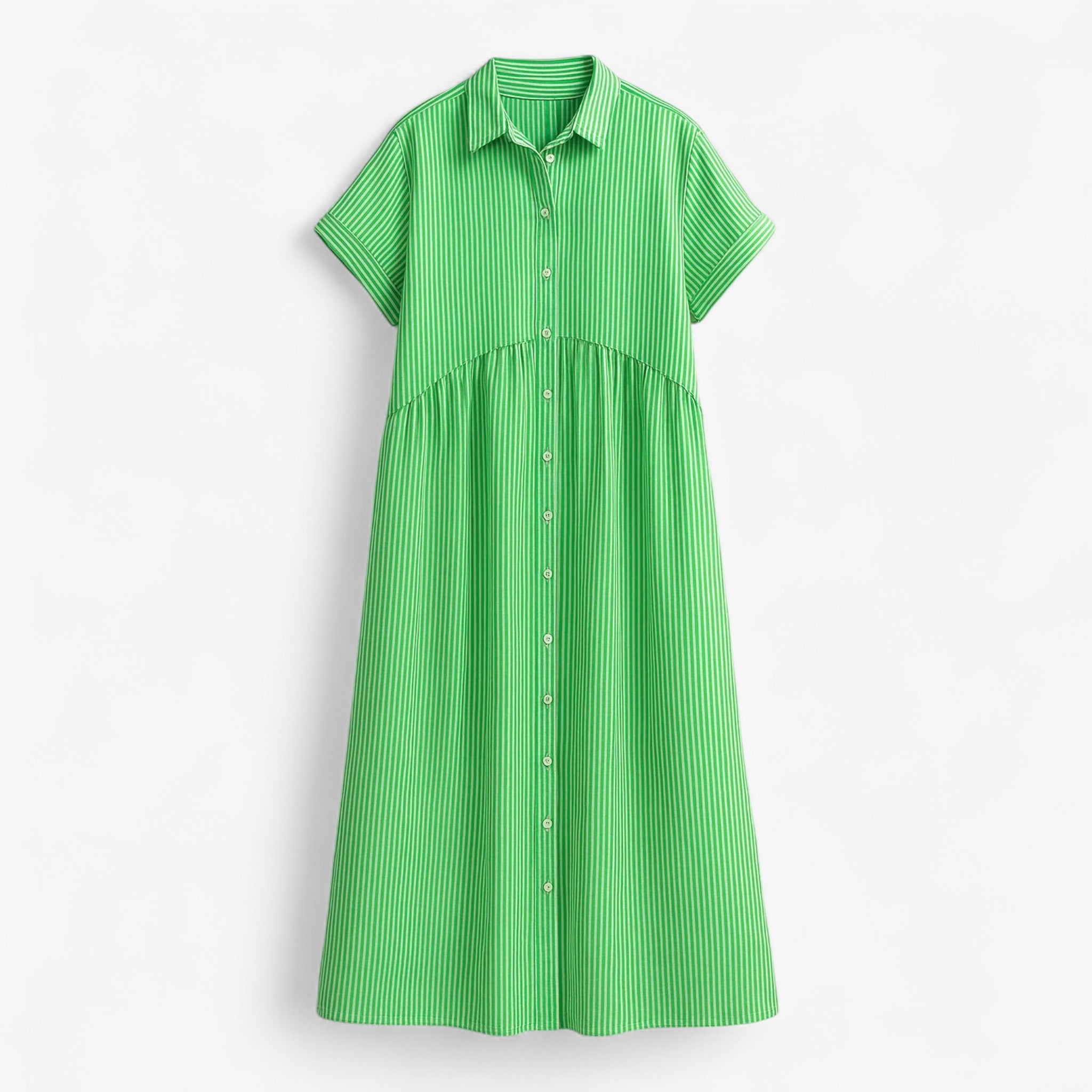 Freja | Leggera e Leggera Vestito Estivo da Donna – Comfort nel Design Scandinavo - Groen - ademende stof casual jurk comfortabele jurk lichte jurk zomerjurk - Concept Palermo