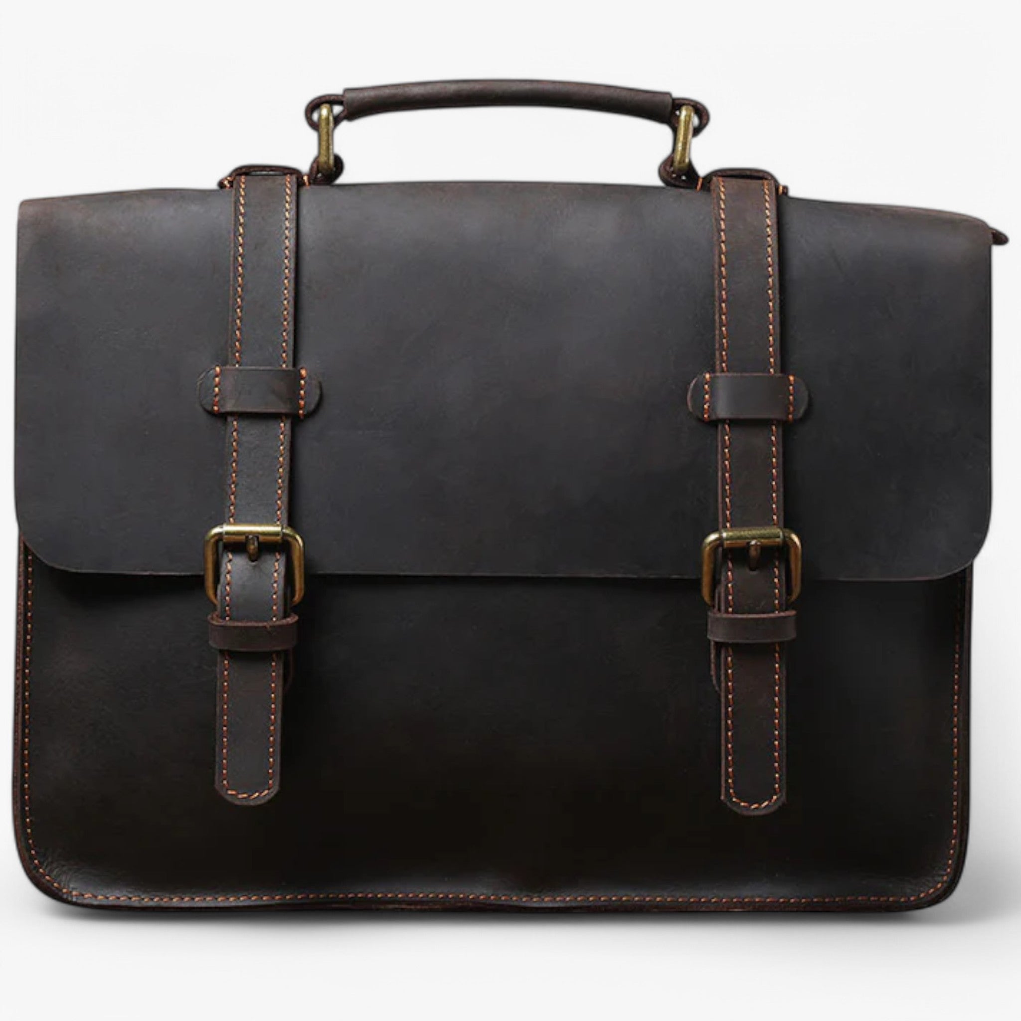 Luca | Borsa a tracolla in pelle - Caffè - - Concept Palermo