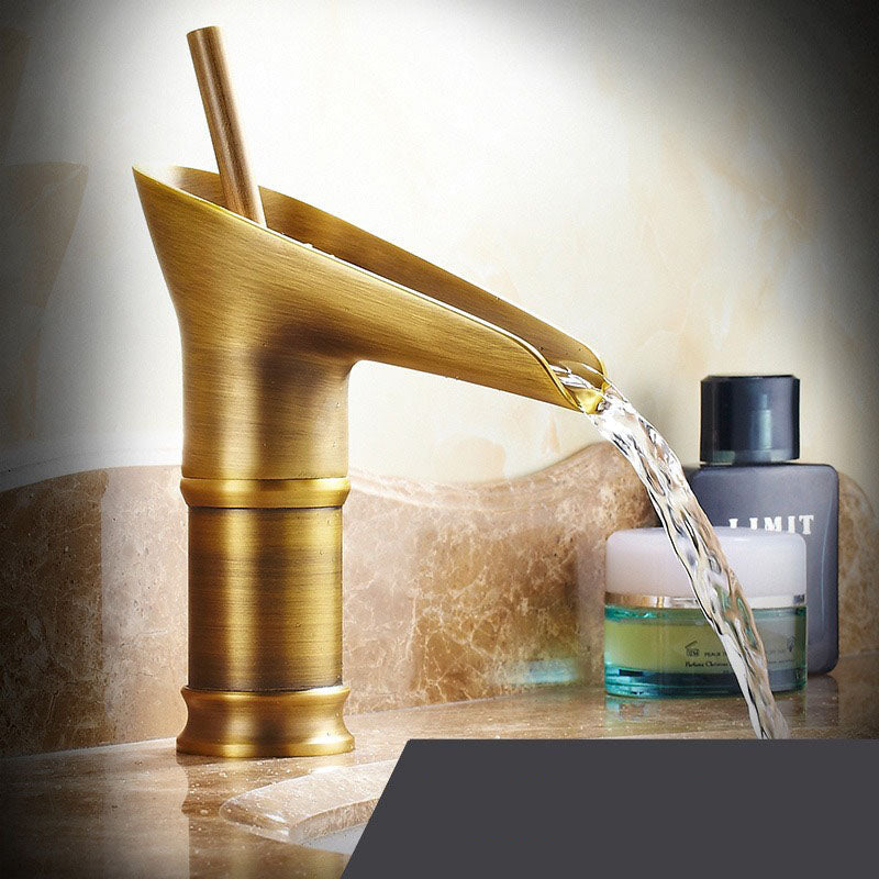 Huck - Waterfall rubinetto antico rubinetto per lavabo da bagno miscelatore per lavabo in ottone - Antico corto - antique bathroom antique faucet Bathroom Bathroom Faucets faucet brass basin Faucets mixer taps sink faucet Waterfall faucet - Concept Palermo