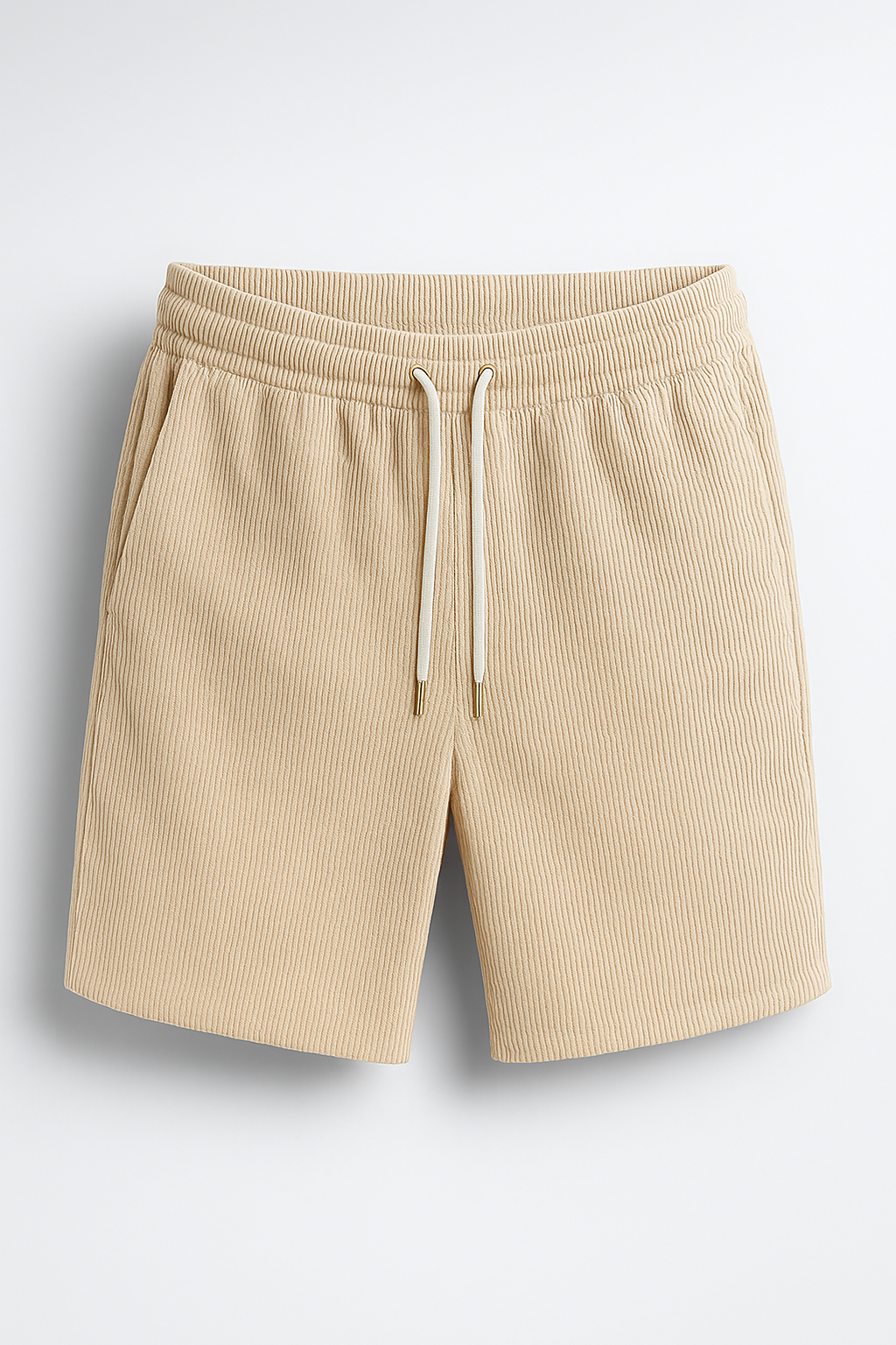 Milanie | Pantaloncini casual in velluto con coulisse - Beige - short Summer shorts - Concept Palermo