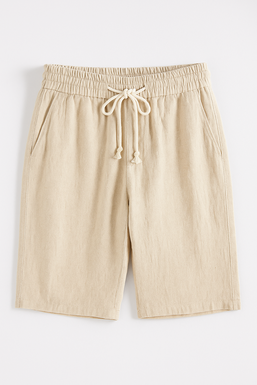 Aiden| Pantaloncini estivi leggeri in lino con coulisse - BEIGE - short shorts for men - Concept Palermo