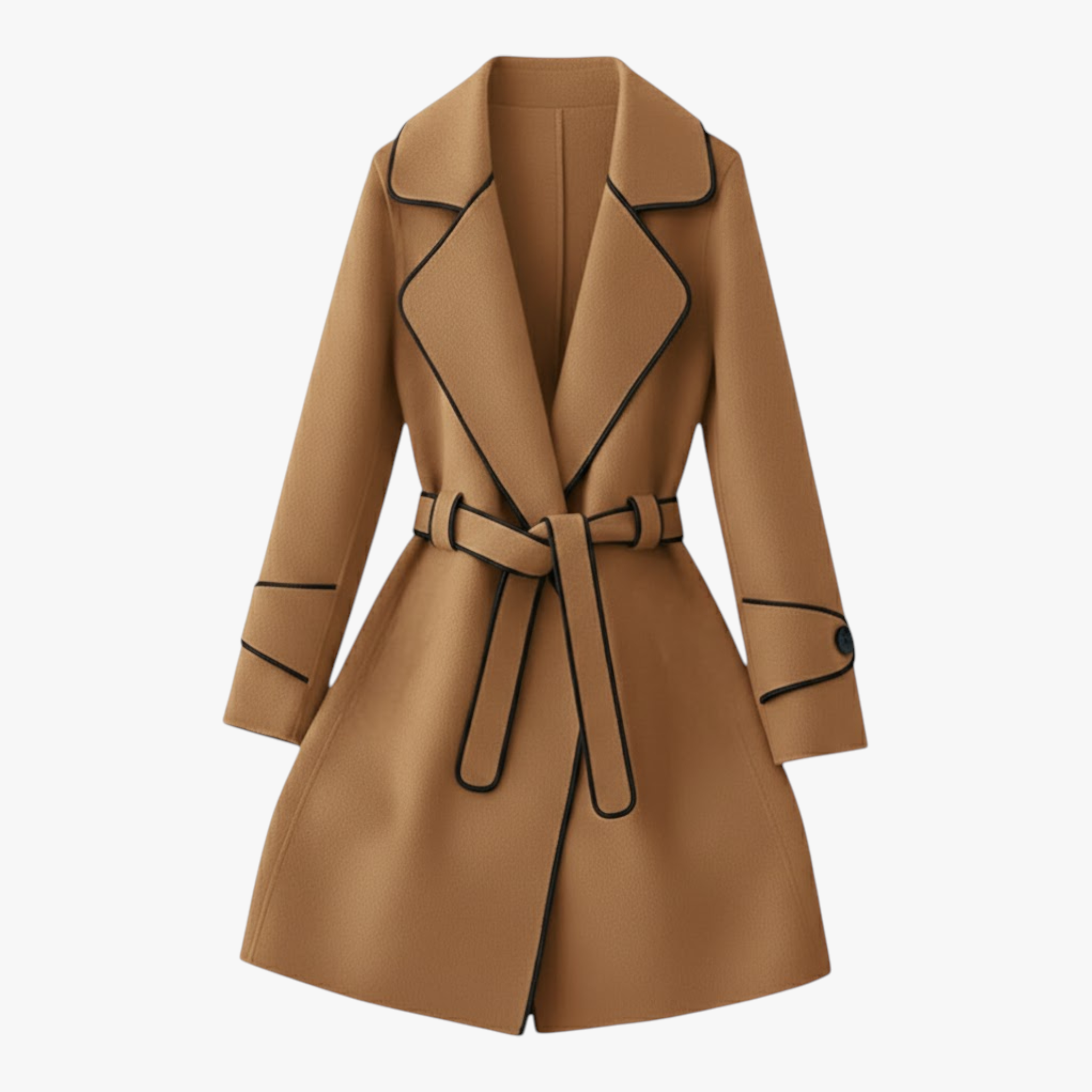 Lily | Giacca Invernale Donna Elegante con Cintura - Khaki - capispalla cappotti autunno inverno cappotti con cintura cardigan giacche da donna giacche eleganti moda femminile soprabito elegante - Concept Palermo