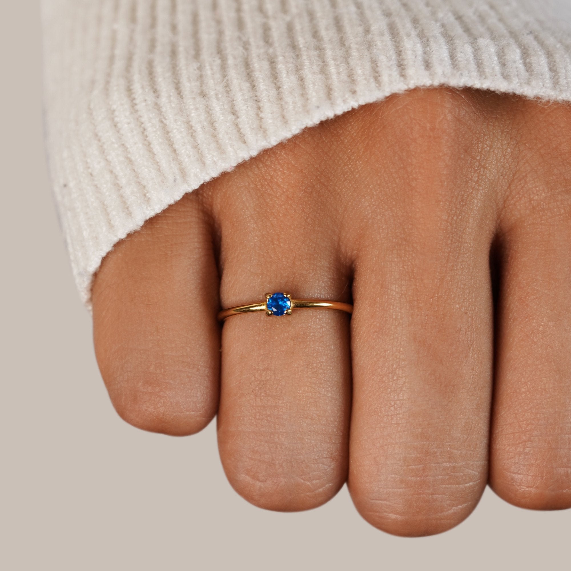 Anello in oro 18K con pietra del mese di nascita - - August23 AV7 AV7+W AV7+W+AUG23 AV7+W+AUG23+SEP23 EverydayEssential EverydayEssentials gold HYPOALLERGENIC New New Arrivals Ring Stainless - Concept Palermo