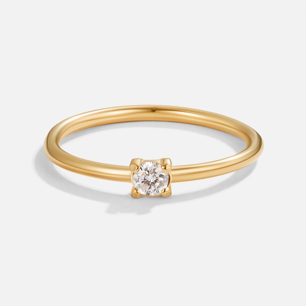 Anello in oro 18K con pietra del mese di nascita - Aprile - Diamante - August23 AV7 AV7+W AV7+W+AUG23 AV7+W+AUG23+SEP23 EverydayEssential EverydayEssentials gold HYPOALLERGENIC New New Arrivals Ring Stainless - Concept Palermo