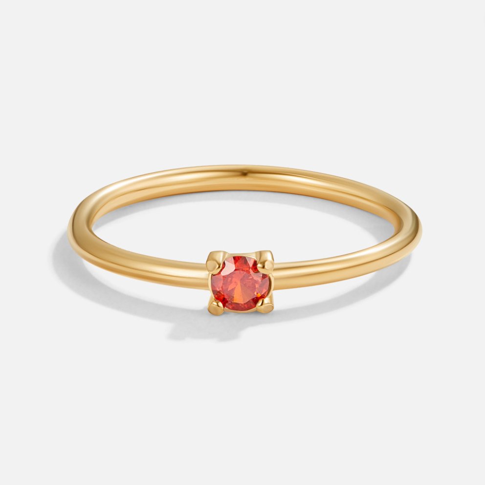 Anello in oro 18K con pietra del mese di nascita - Luglio - Rubino - August23 AV7 AV7+W AV7+W+AUG23 AV7+W+AUG23+SEP23 EverydayEssential EverydayEssentials gold HYPOALLERGENIC New New Arrivals Ring Stainless - Concept Palermo