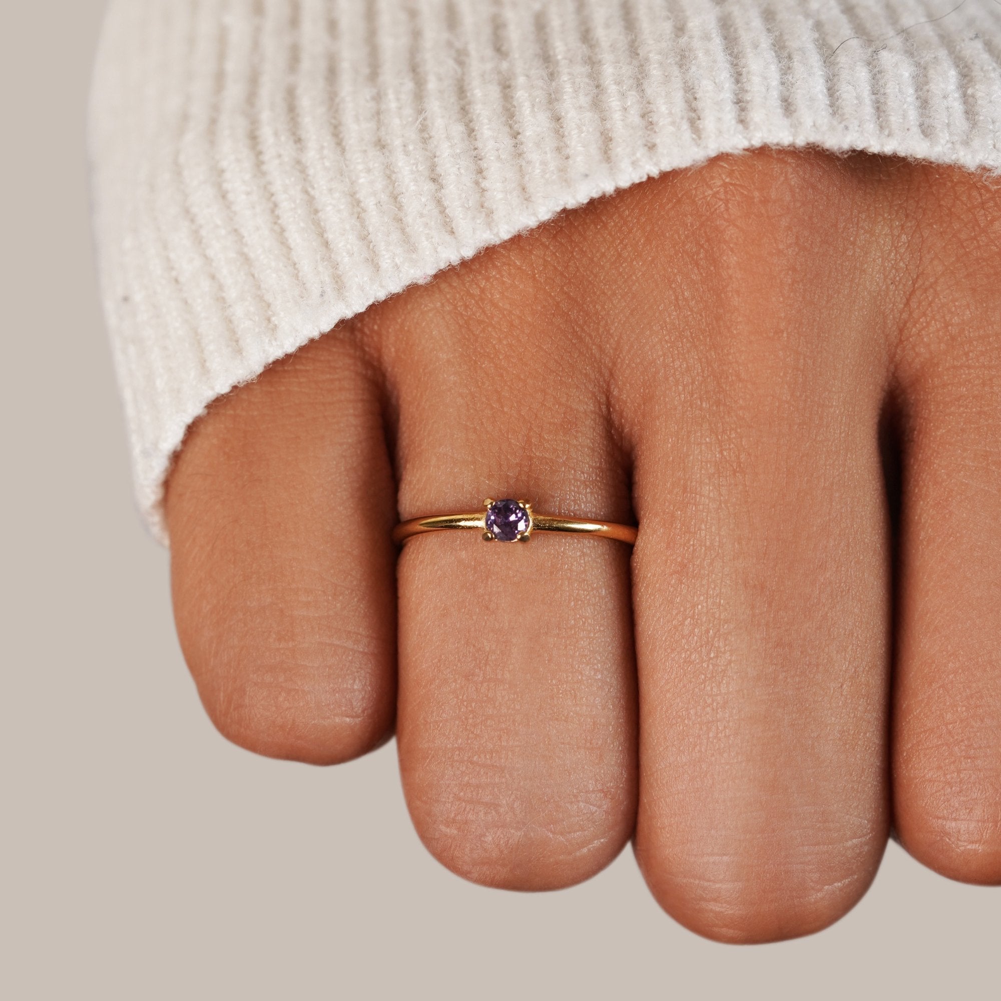 Anello in oro 18K con pietra del mese di nascita - - August23 AV7 AV7+W AV7+W+AUG23 AV7+W+AUG23+SEP23 EverydayEssential EverydayEssentials gold HYPOALLERGENIC New New Arrivals Ring Stainless - Concept Palermo