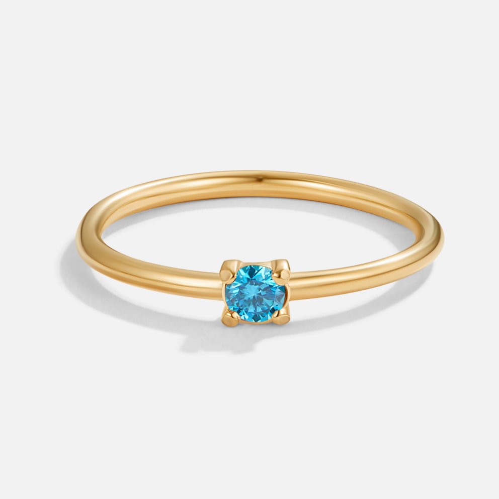 Anello in oro 18K con pietra del mese di nascita - Dicembre - Zircone Blu - August23 AV7 AV7+W AV7+W+AUG23 AV7+W+AUG23+SEP23 EverydayEssential EverydayEssentials gold HYPOALLERGENIC New New Arrivals Ring Stainless - Concept Palermo