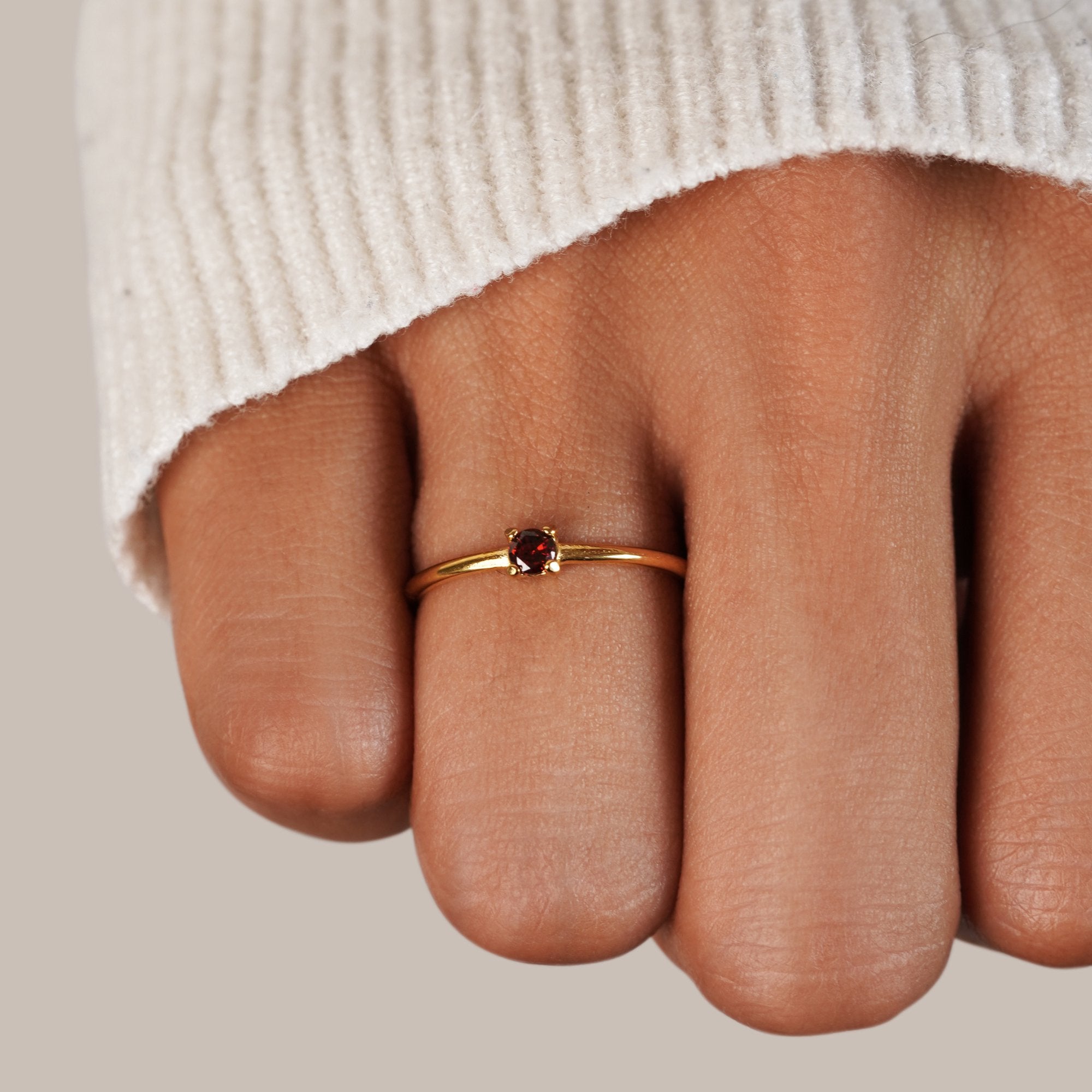 Anello in oro 18K con pietra del mese di nascita - - August23 AV7 AV7+W AV7+W+AUG23 AV7+W+AUG23+SEP23 EverydayEssential EverydayEssentials gold HYPOALLERGENIC New New Arrivals Ring Stainless - Concept Palermo