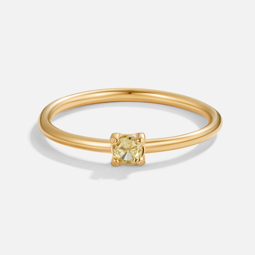 Anello in oro 18K con pietra del mese di nascita - Agosto - Peridoto - August23 AV7 AV7+W AV7+W+AUG23 AV7+W+AUG23+SEP23 EverydayEssential EverydayEssentials gold HYPOALLERGENIC New New Arrivals Ring Stainless - Concept Palermo