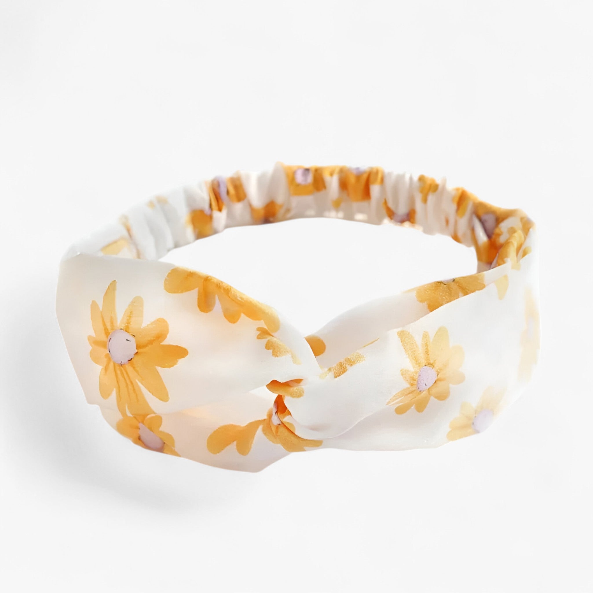 Fascia con stampa bohemien Bandana vintage - Fiori bianchi - headband - Concept Palermo